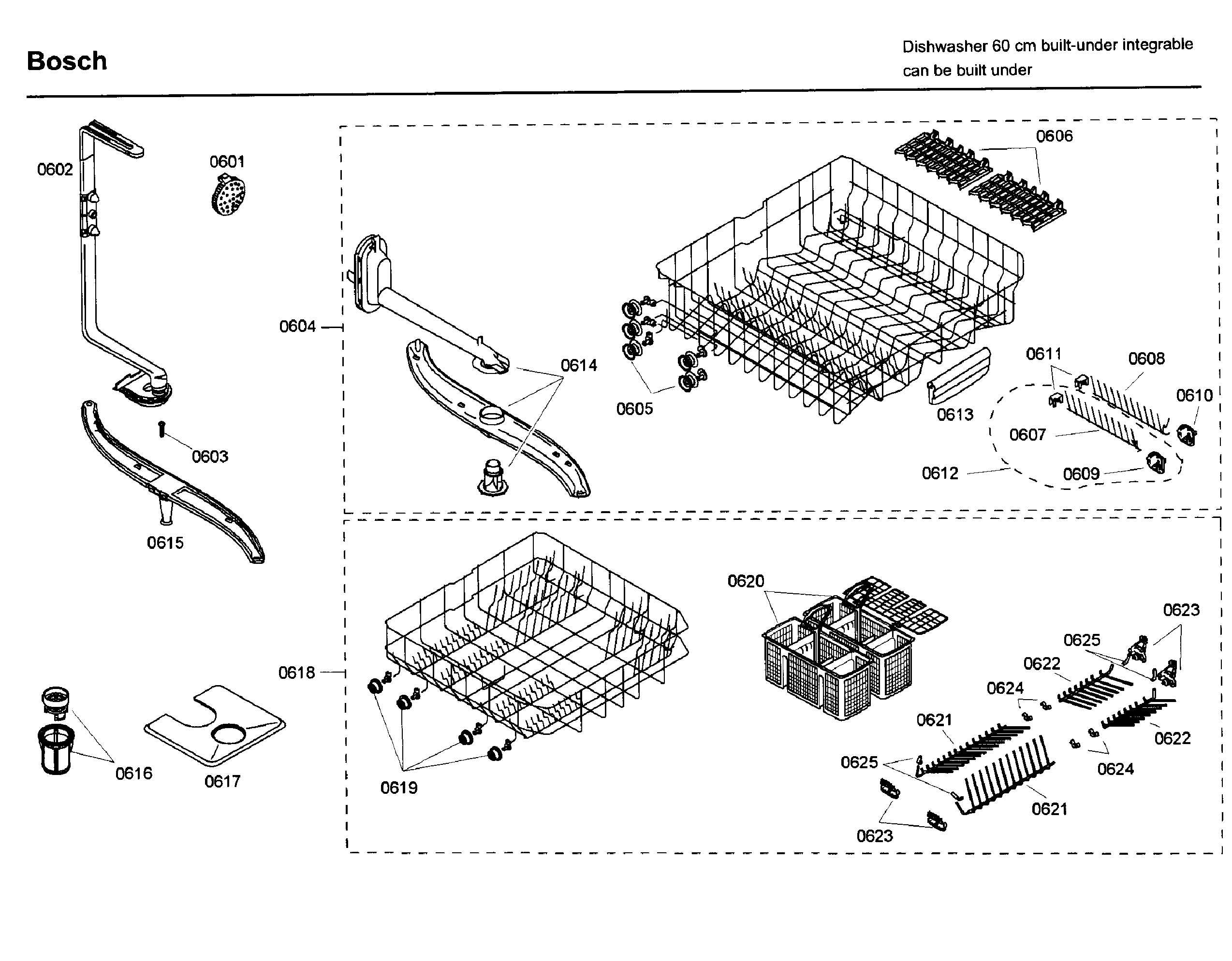 Bosch SHX46A05UC/46 rack diagram