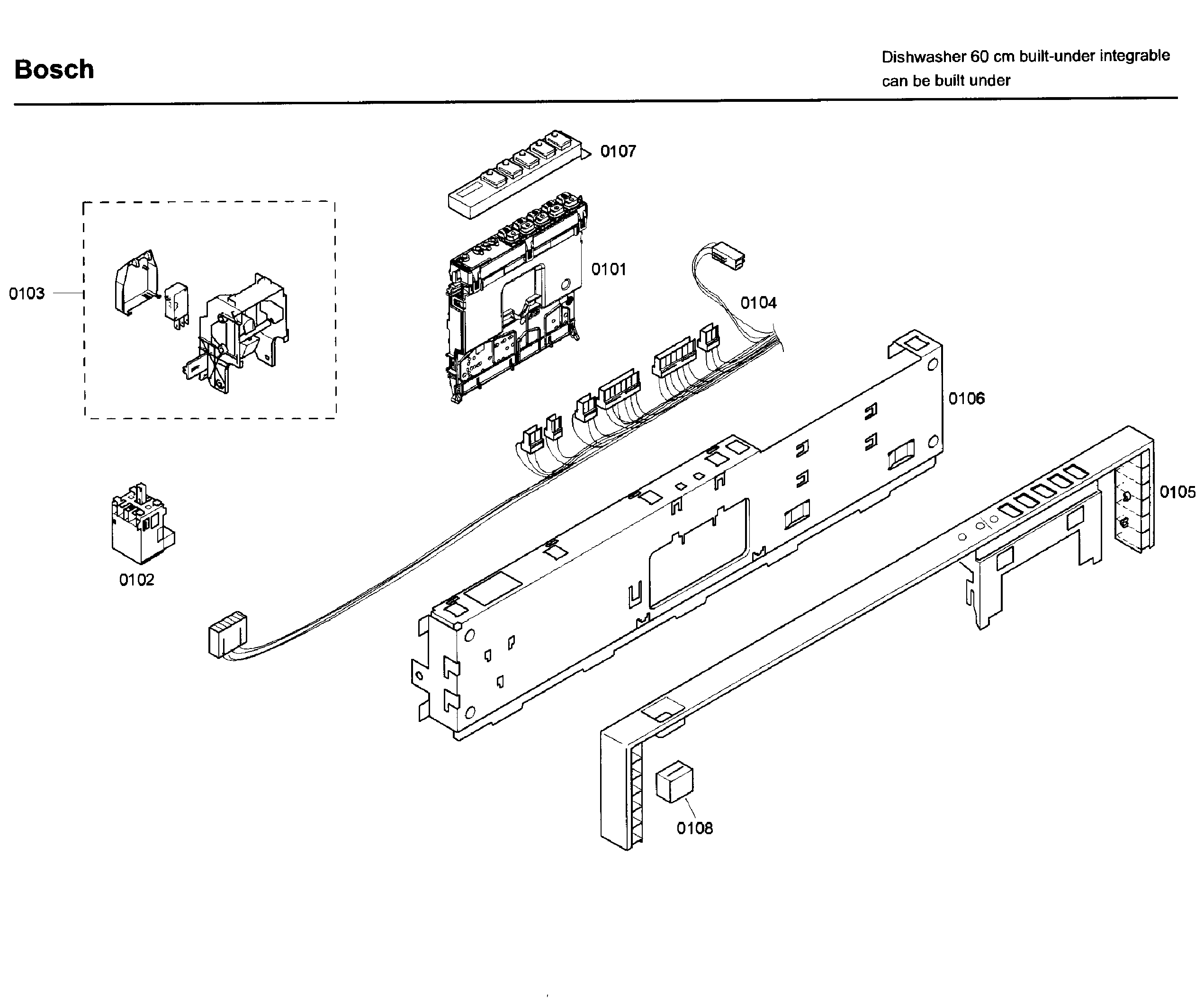 Bosch SHX46A05UC/26 control panel diagram