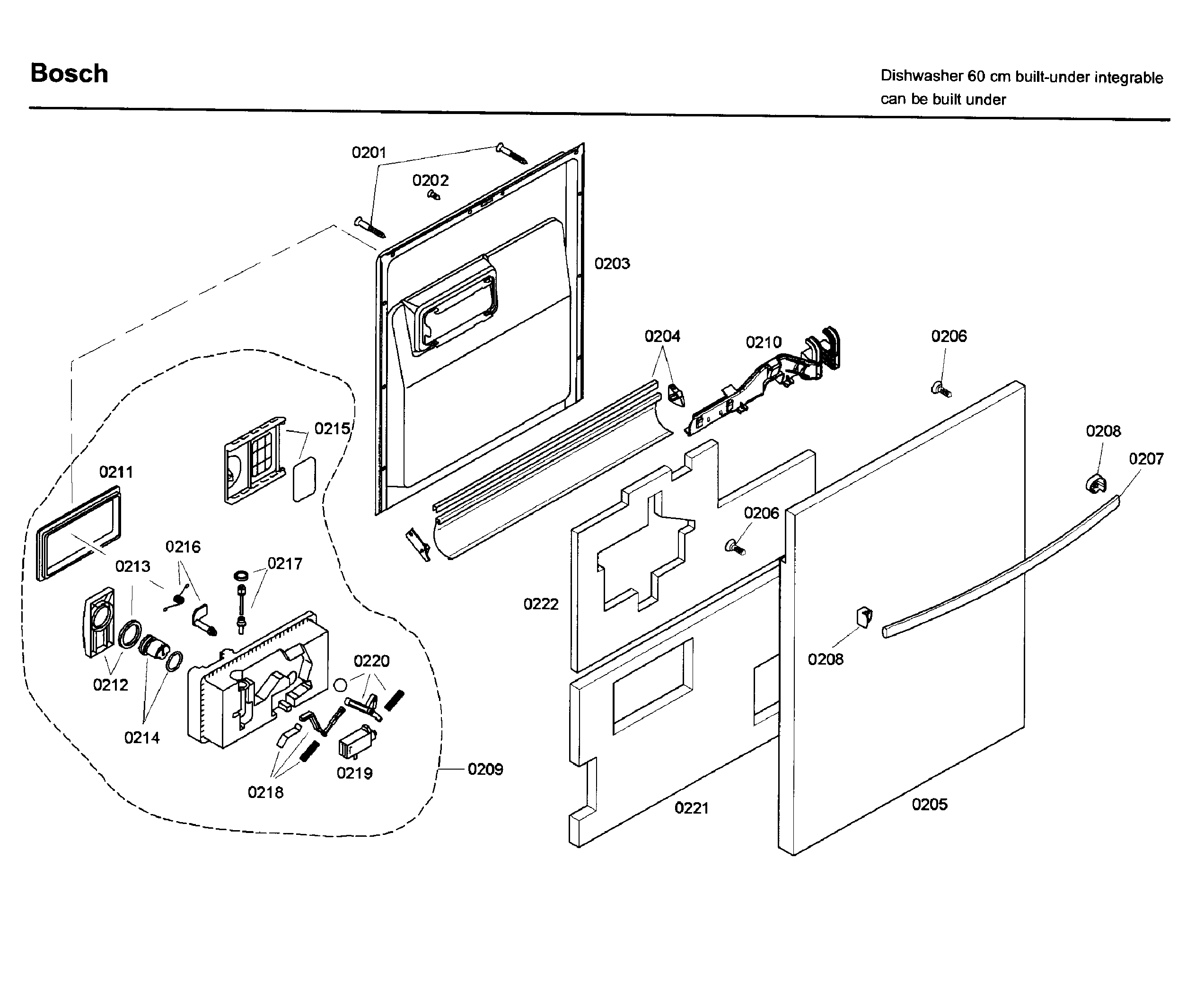 Bosch SHX46A05UC/26 door diagram