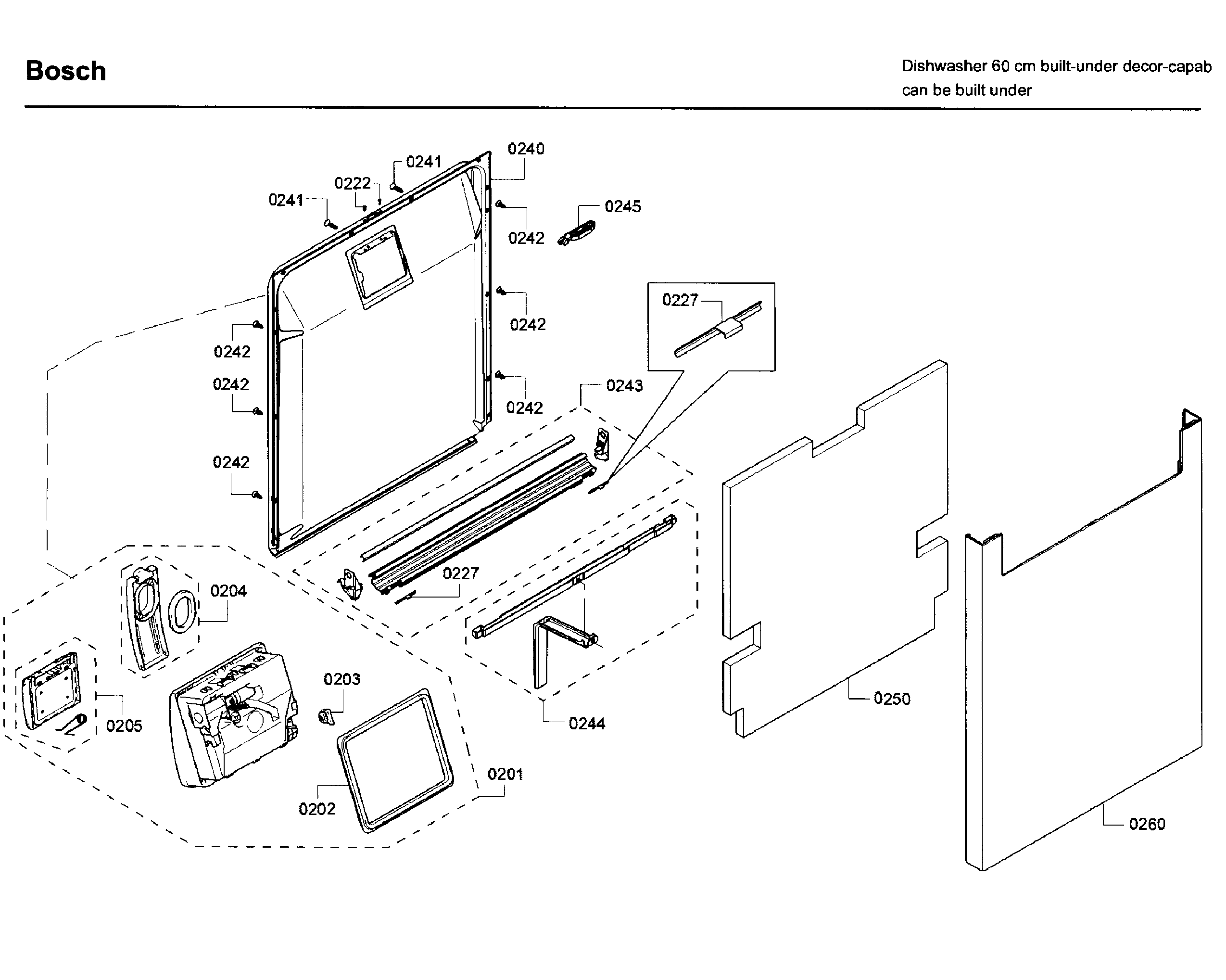 Bosch SHE65T55UC/09 door diagram