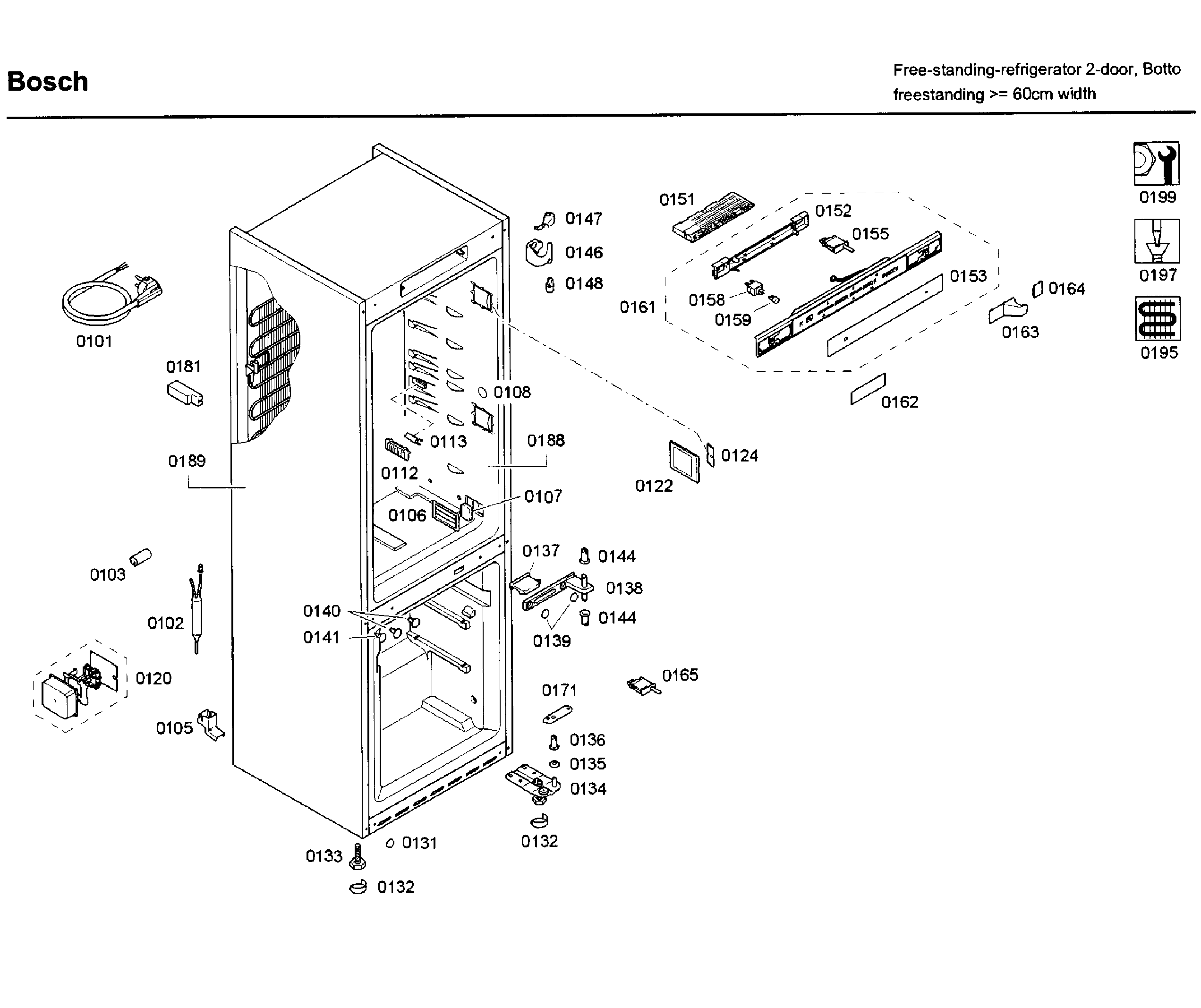 Bosch B10CB80NVW/03 cabinet diagram