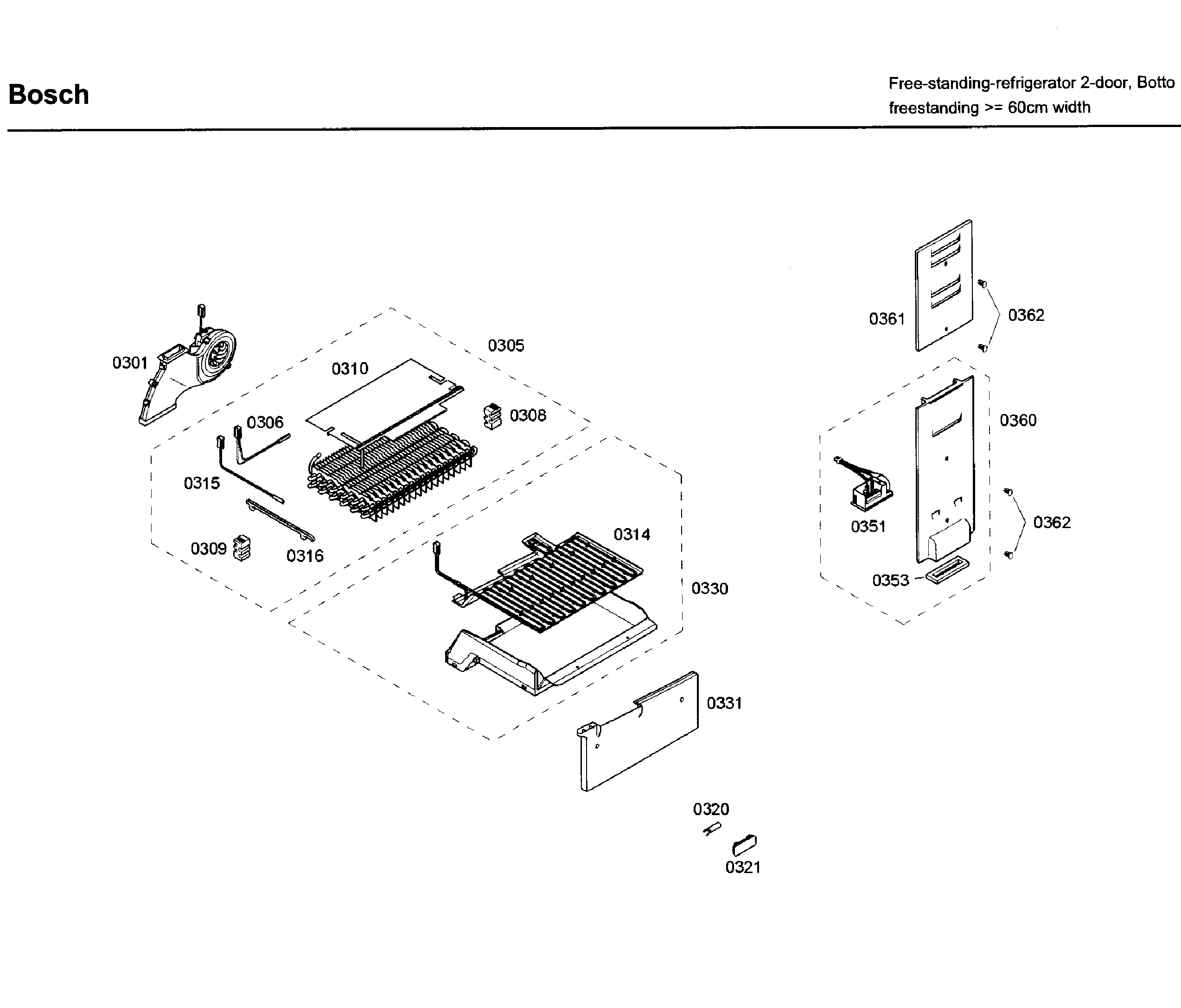 Bosch B10CB80NVW/03 evap diagram