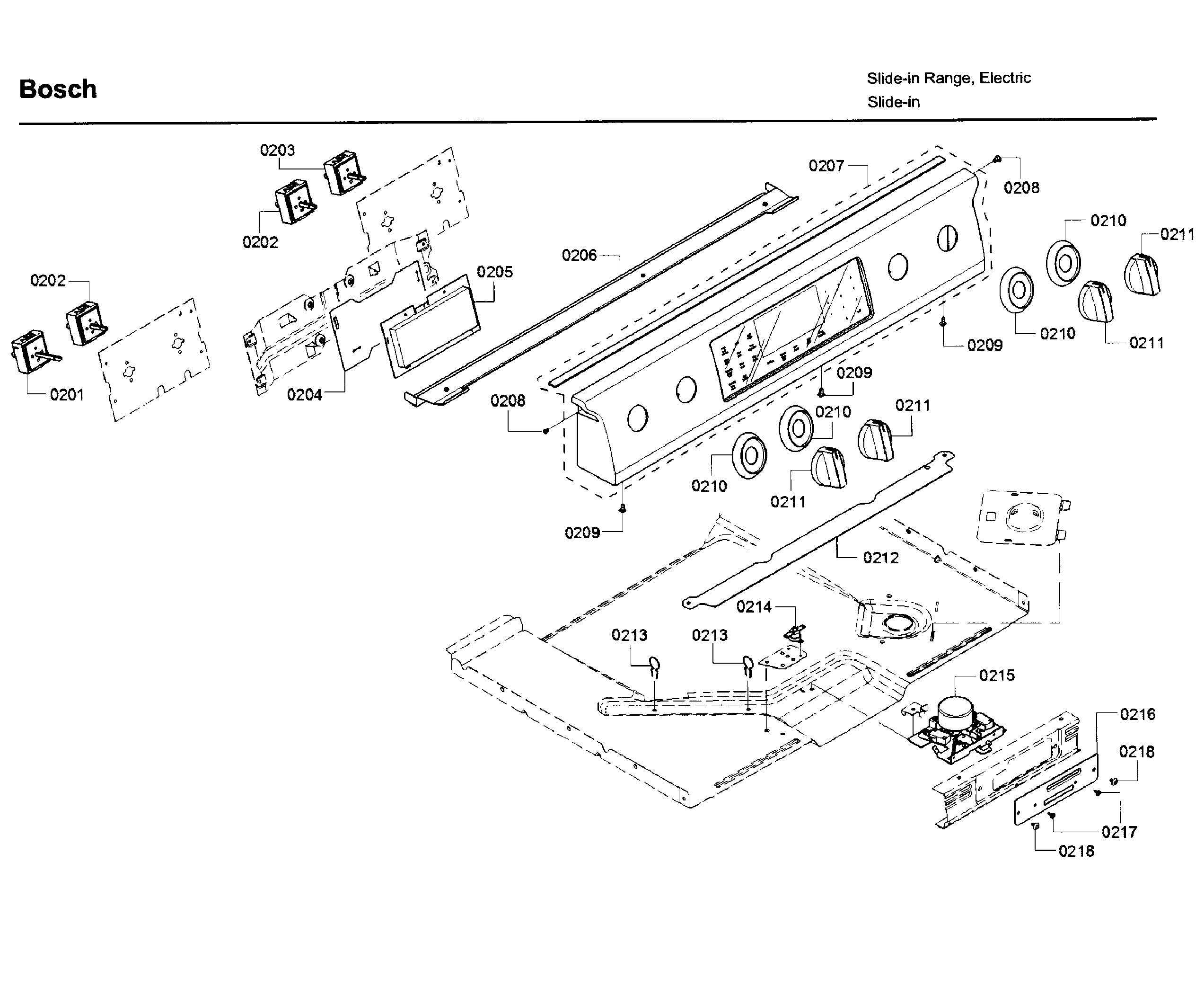 Bosch HEI8054U/07 control panel diagram