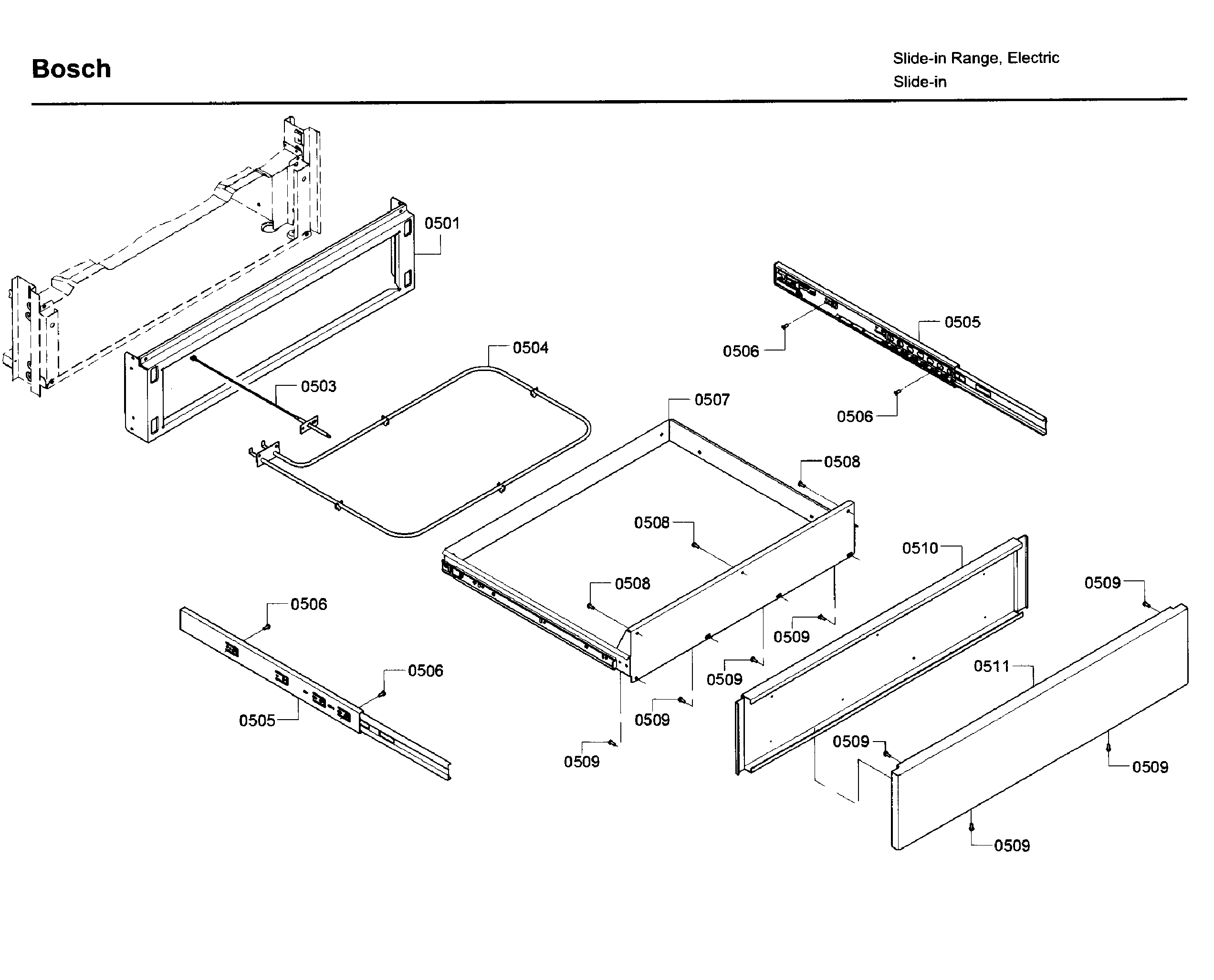 Bosch HEI8054U/07 drawer diagram
