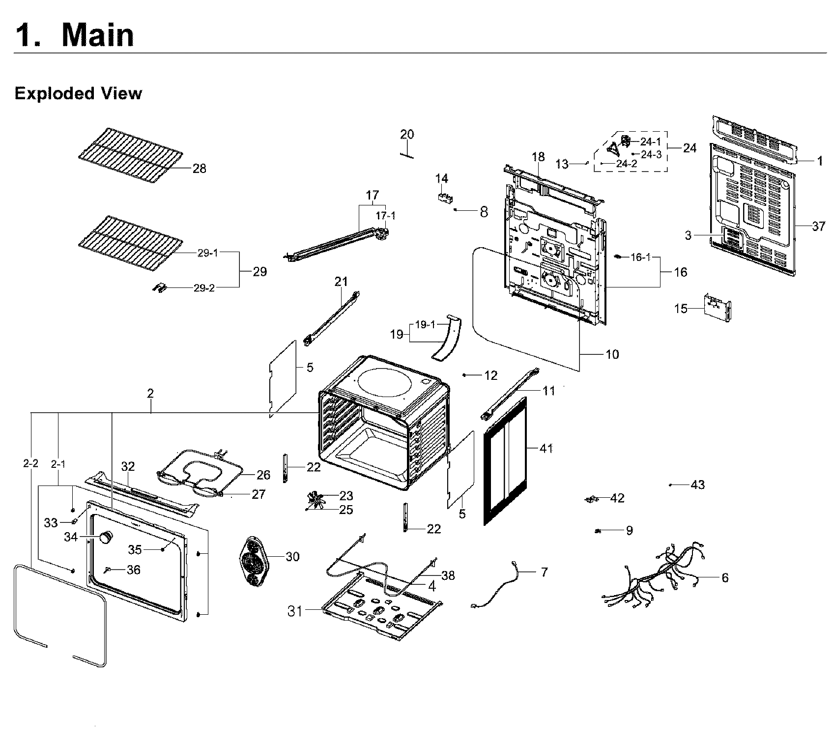 Samsung NE59J3420SW/AA-07 main asy diagram