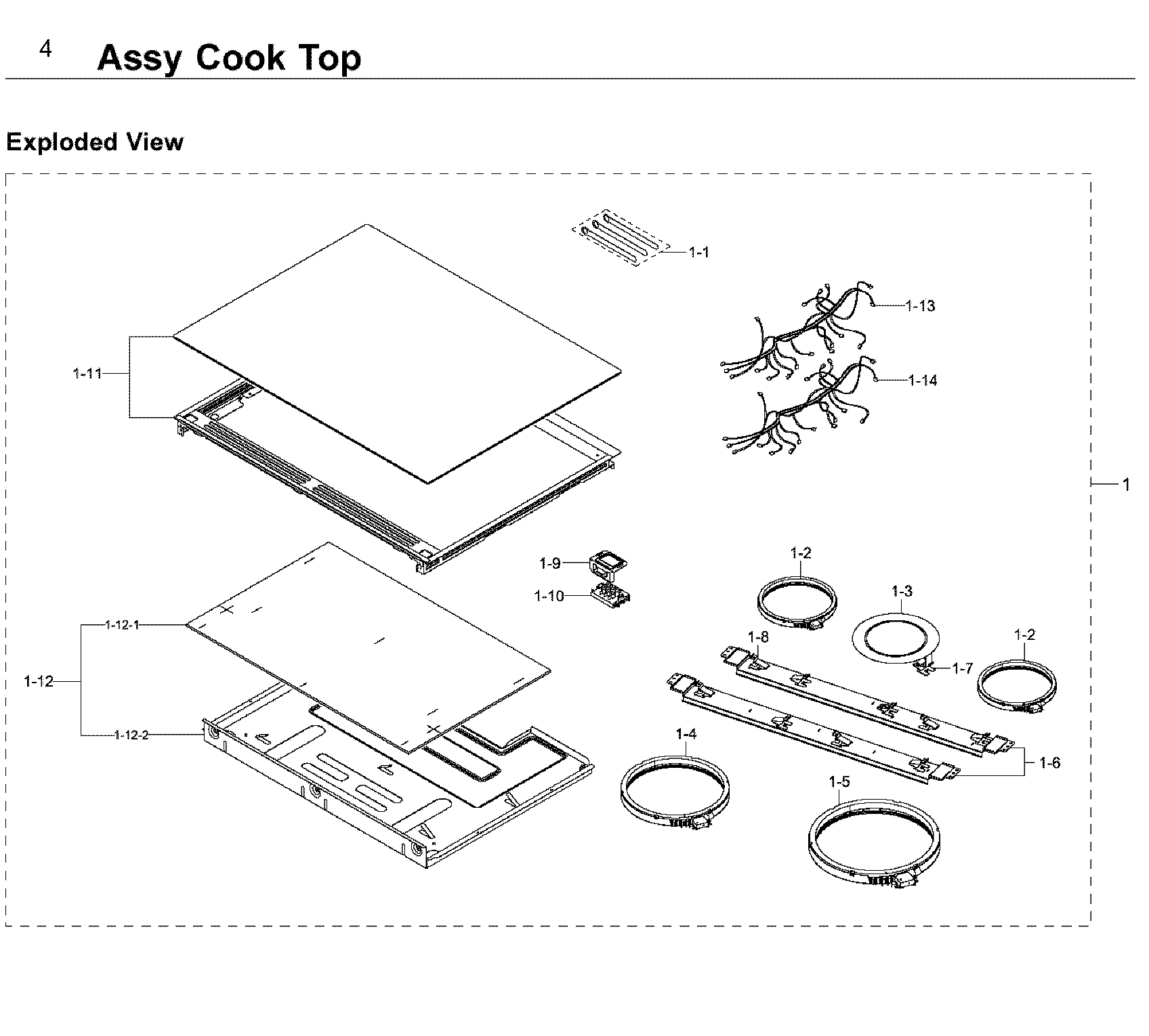 Samsung NE58K9500SG/AA-01 cooktop diagram