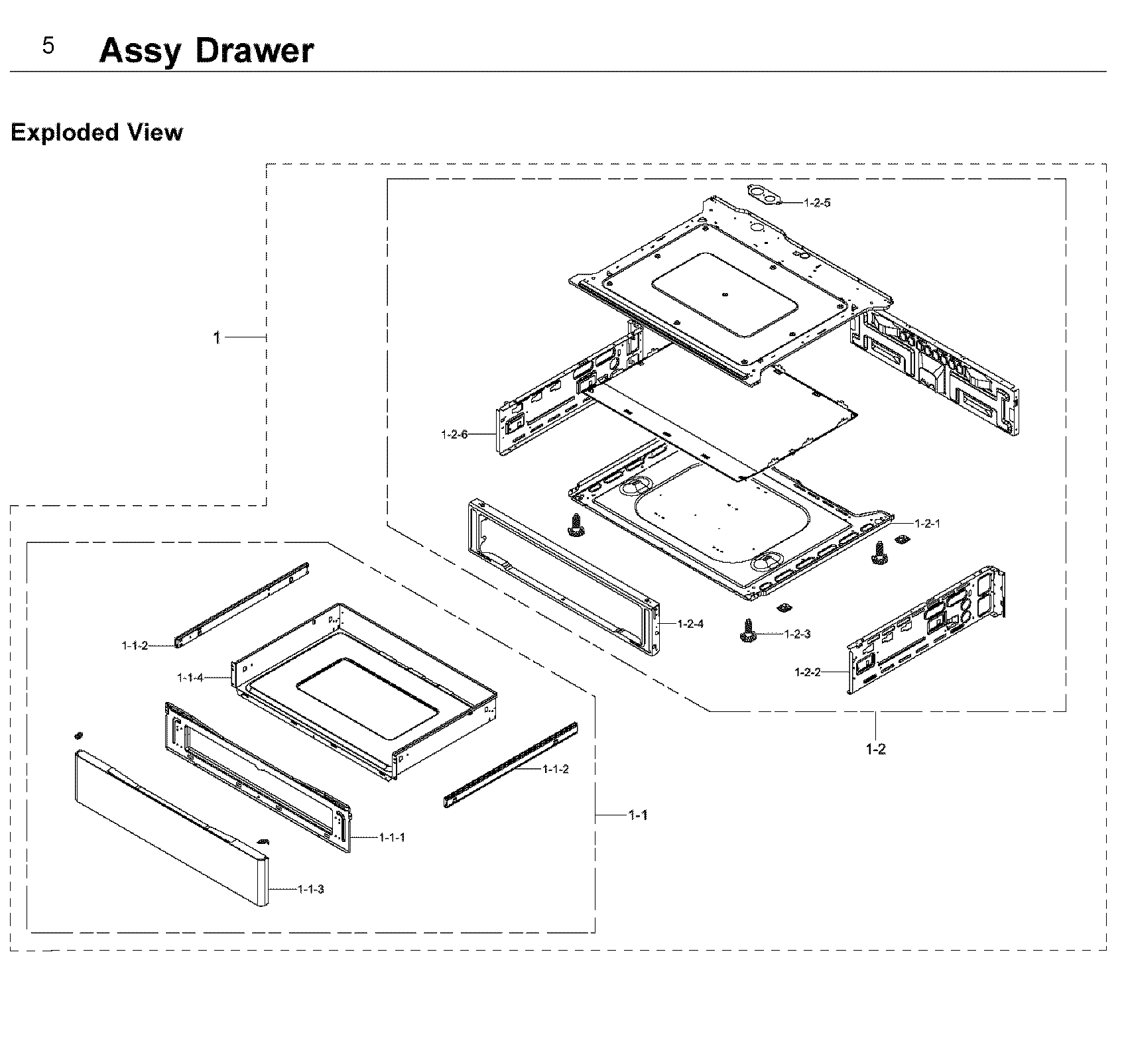 Samsung NE58K9500SG/AA-01 drawer diagram