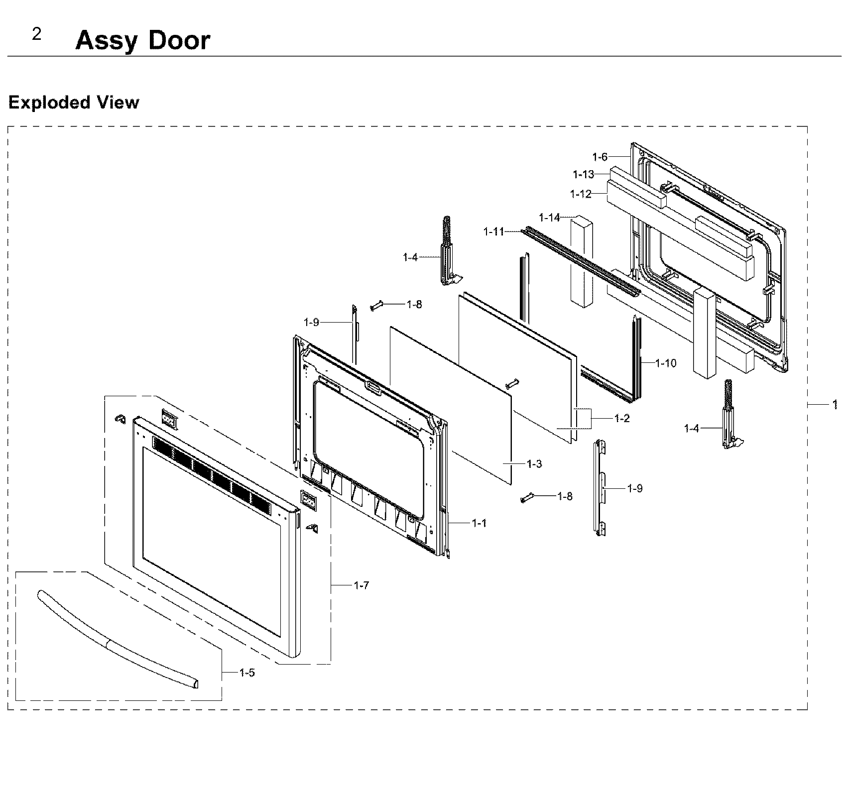 Samsung NE58F9710WS/AA-03 door diagram