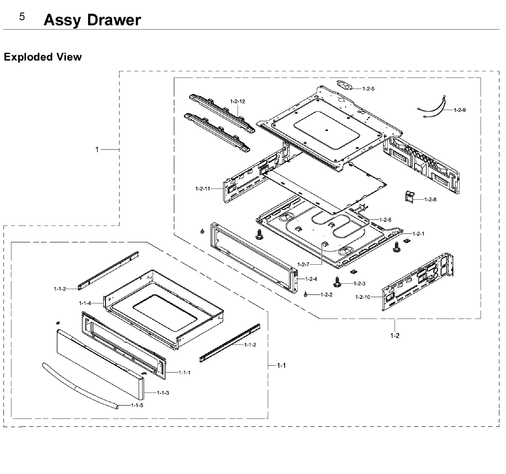 Samsung NE58F9710WS/AA-03 drawer diagram