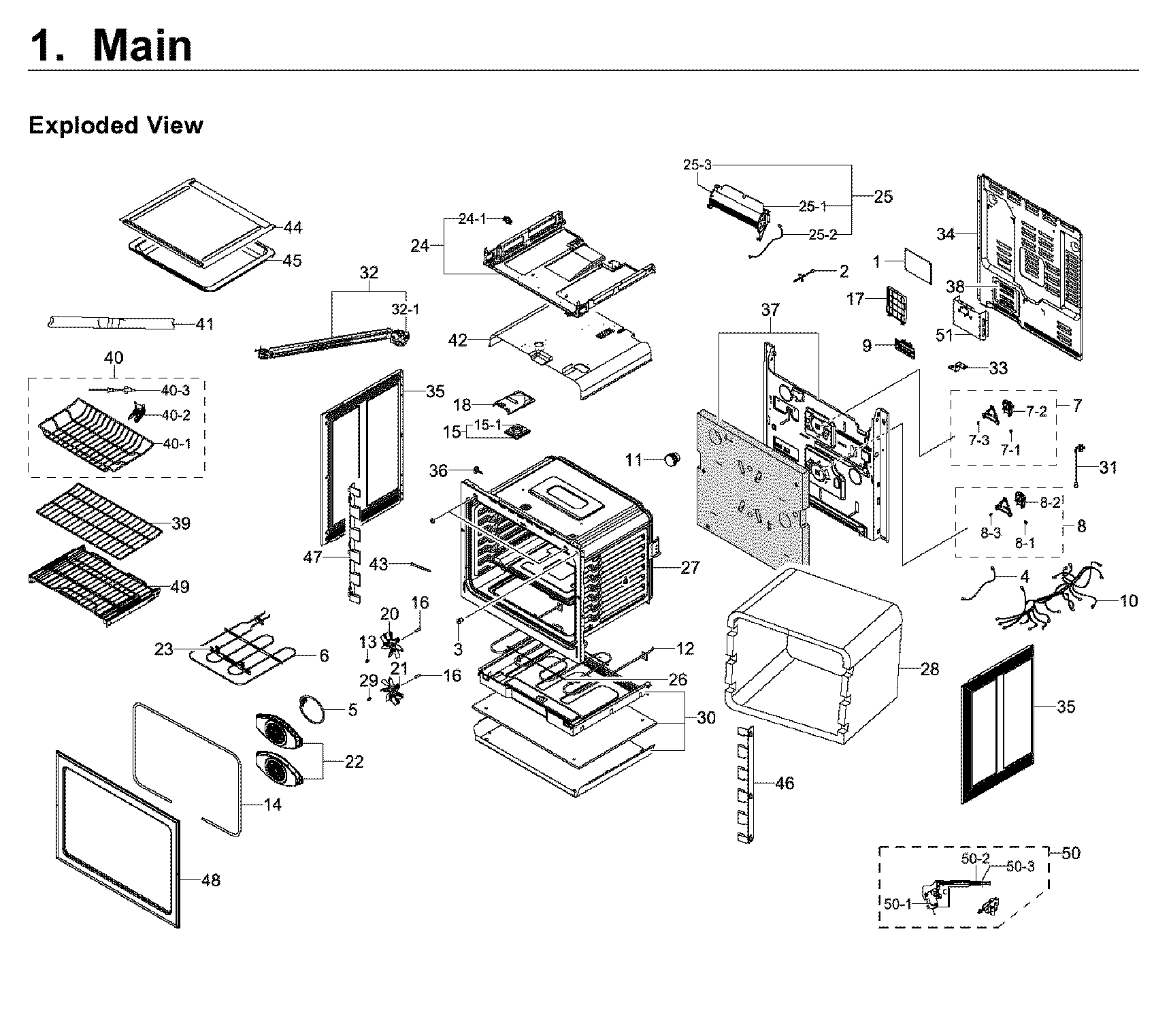 Samsung NE58F9710WS/AA-04 main asy diagram