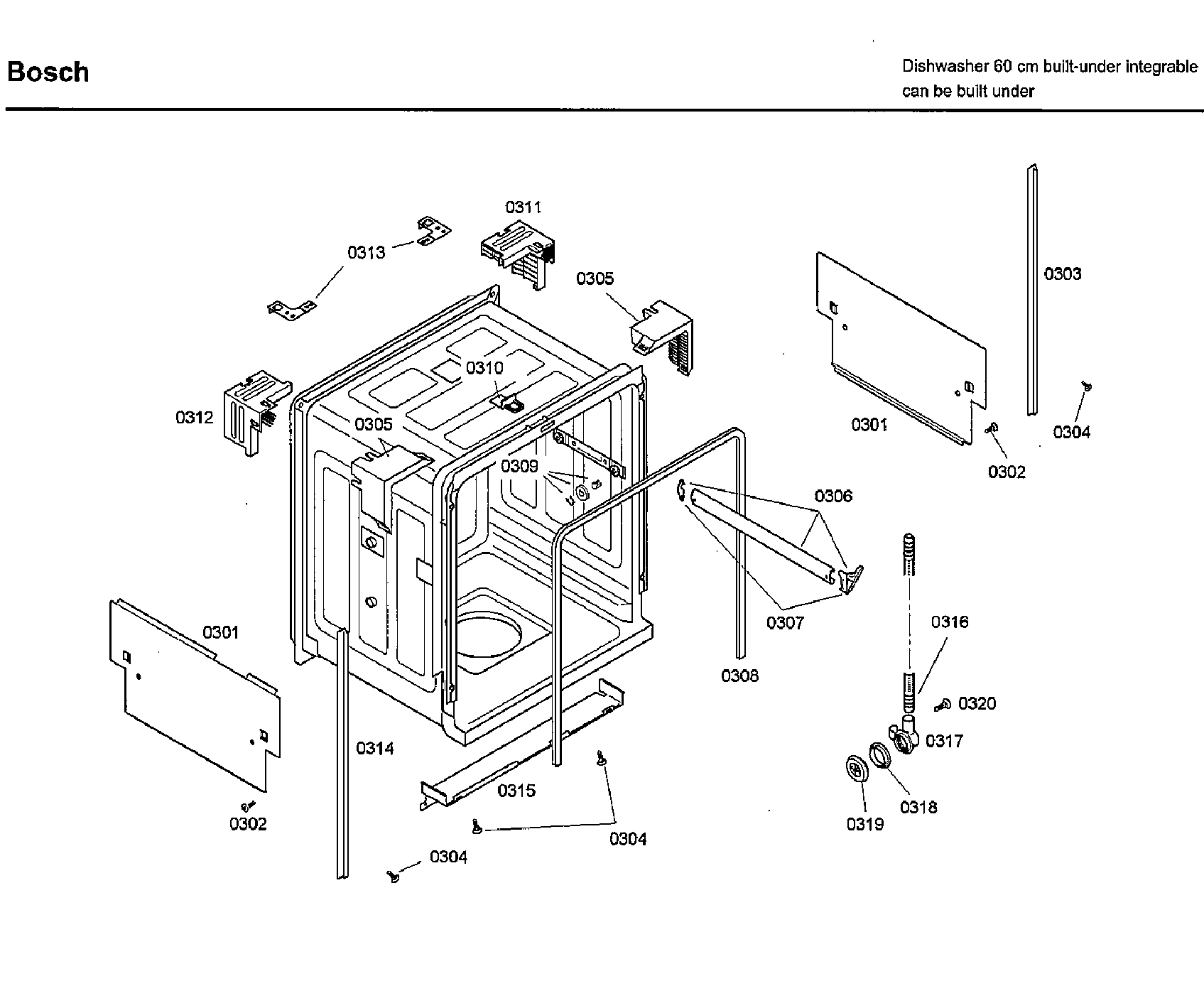 Bosch SHX33A05UC/36 tub diagram