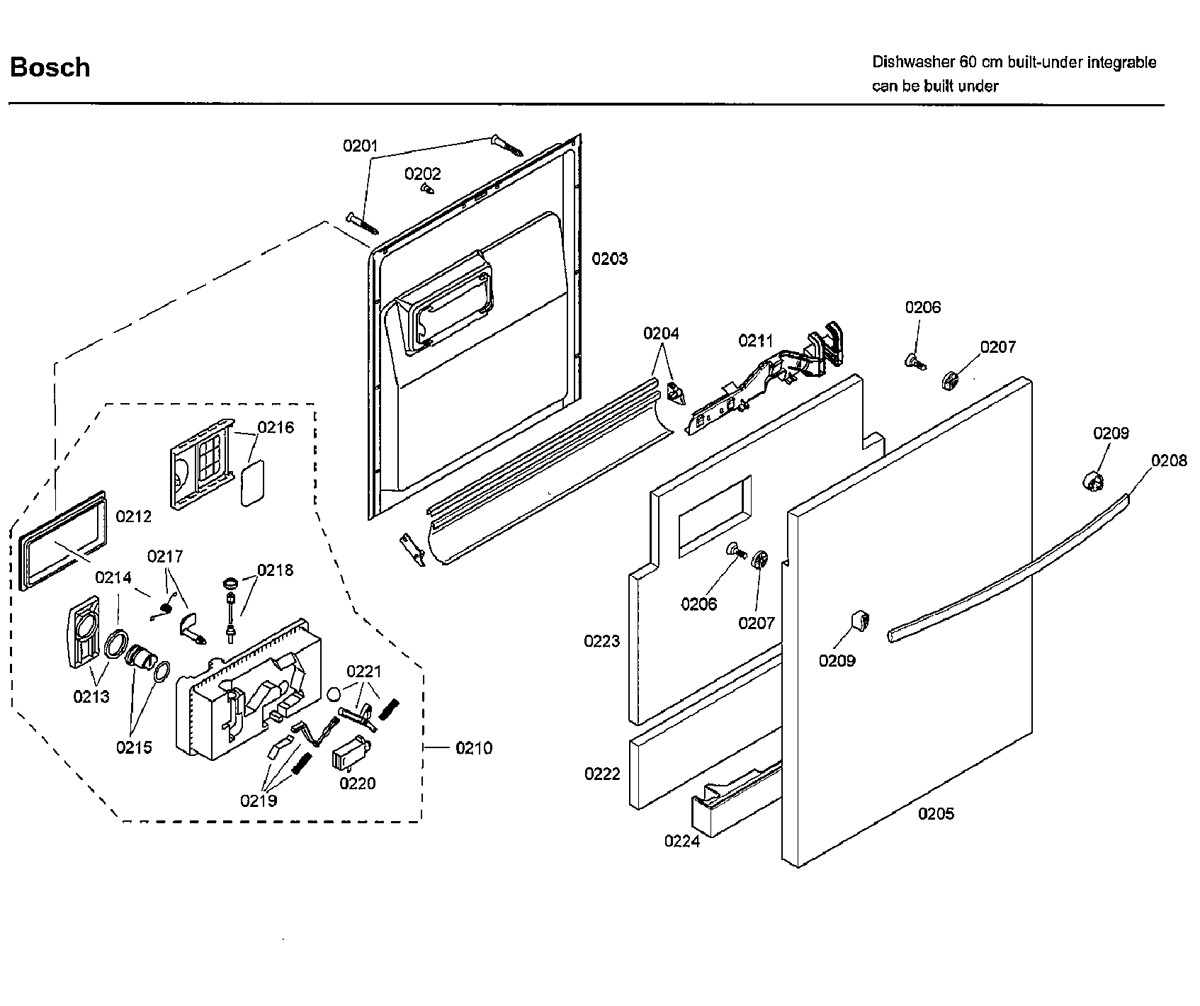 Bosch SHX33A05UC/43 door diagram