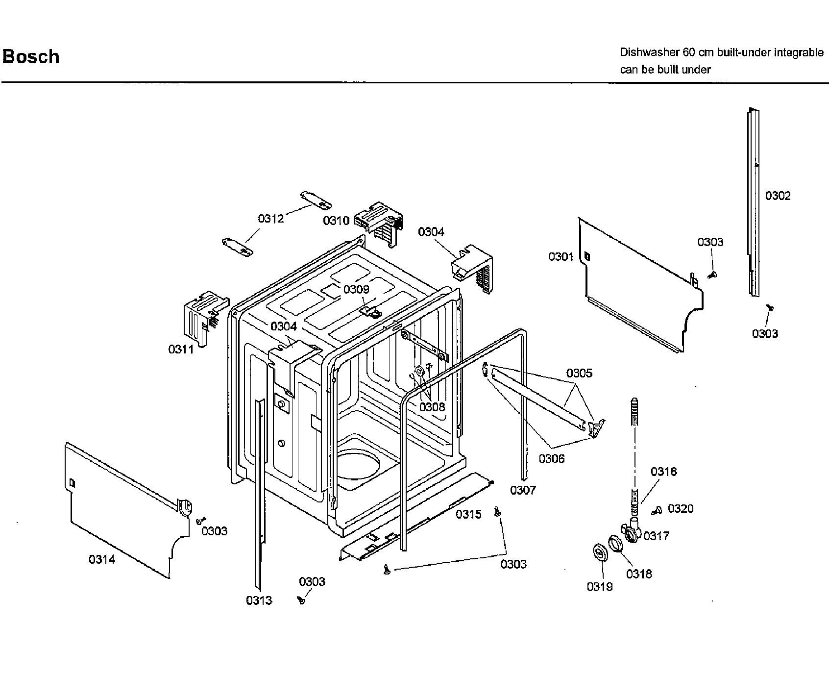Bosch SHX33A05UC/43 tub diagram