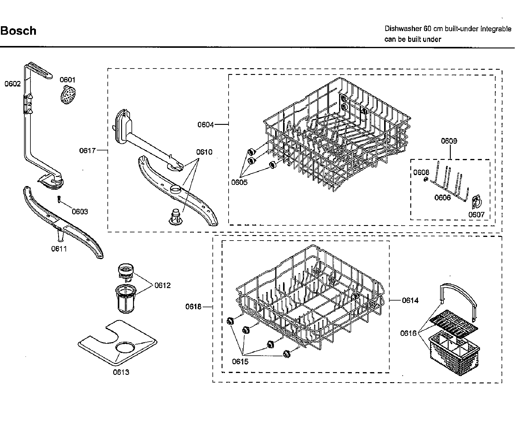 Bosch SHX33A05UC/43 baskets diagram