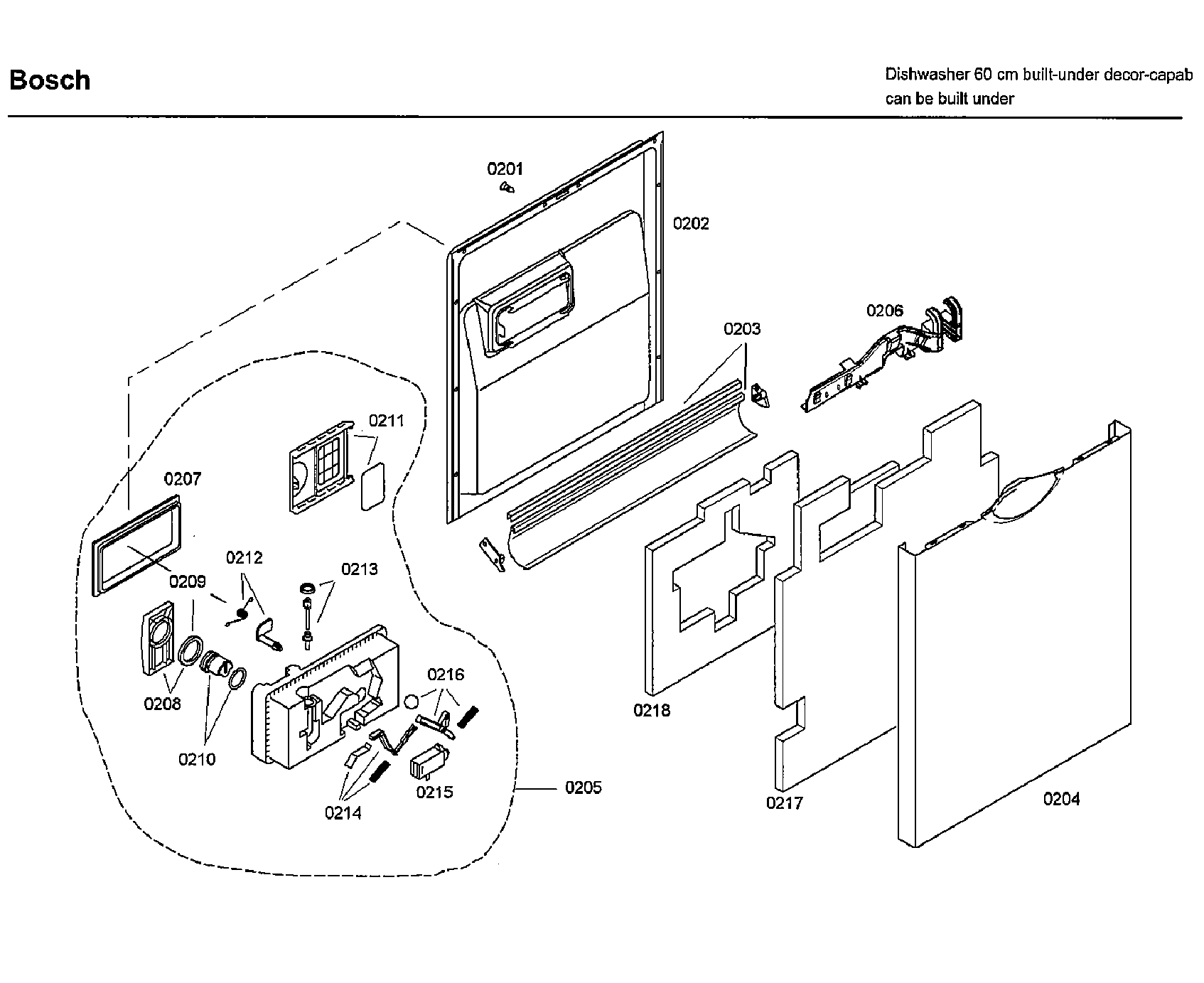 Bosch SHE66C02UC/46 door diagram