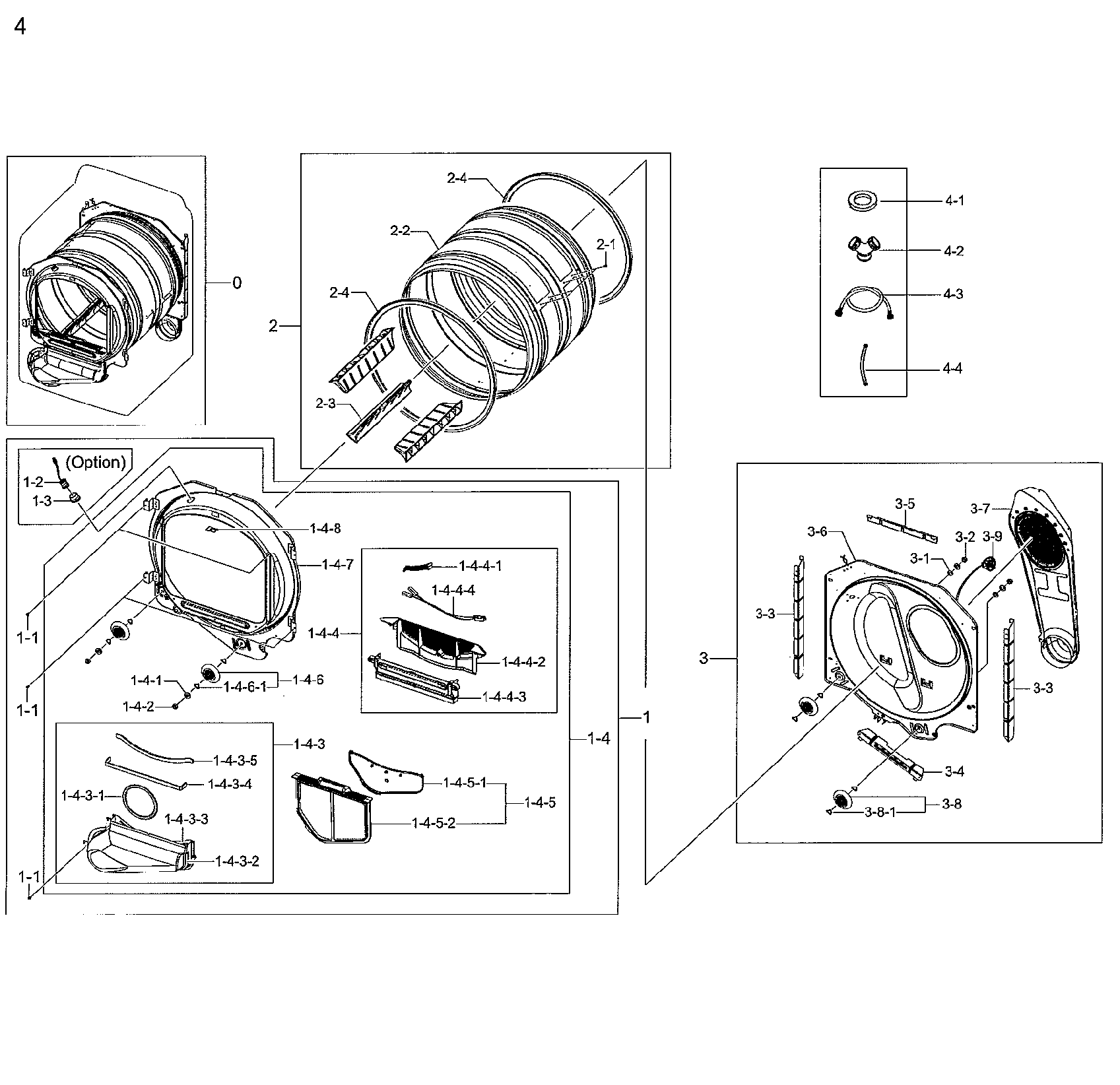 Samsung DV48H7400EW/A2-02 drum parts diagram