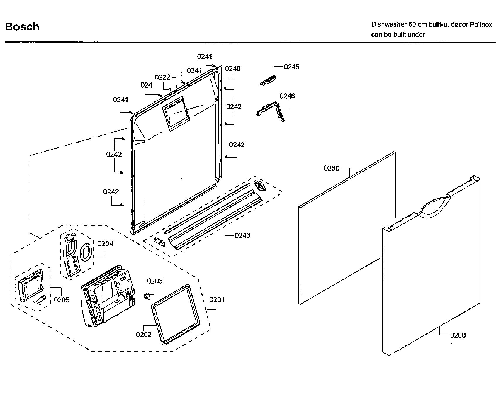Bosch SHE3ARF2UC/22 door diagram