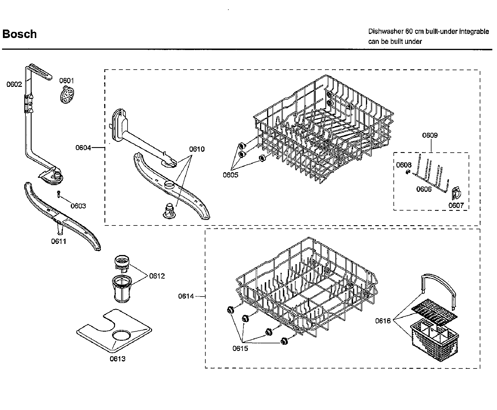 Bosch SHX33A02UC/22 rack diagram