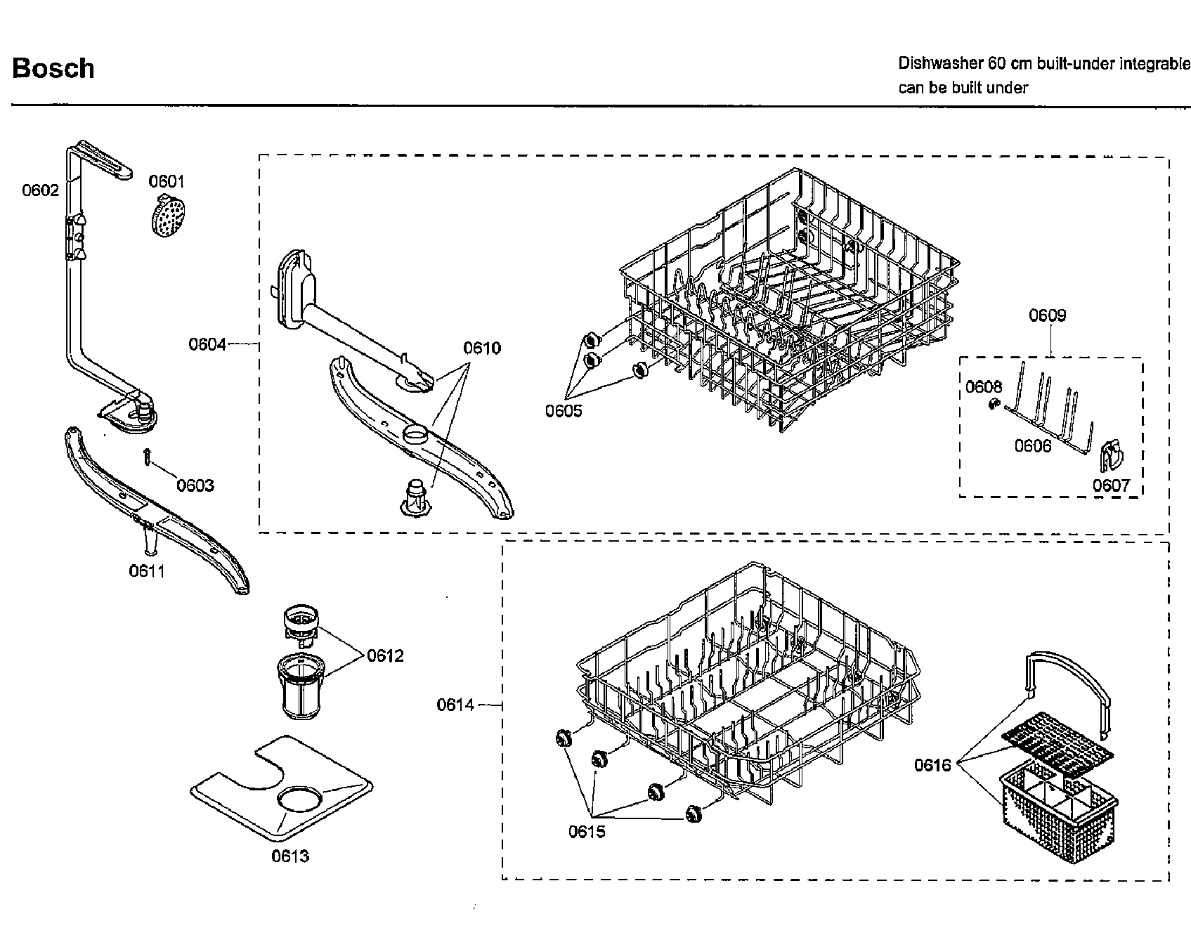 Bosch SHX33A02UC/40 rack diagram