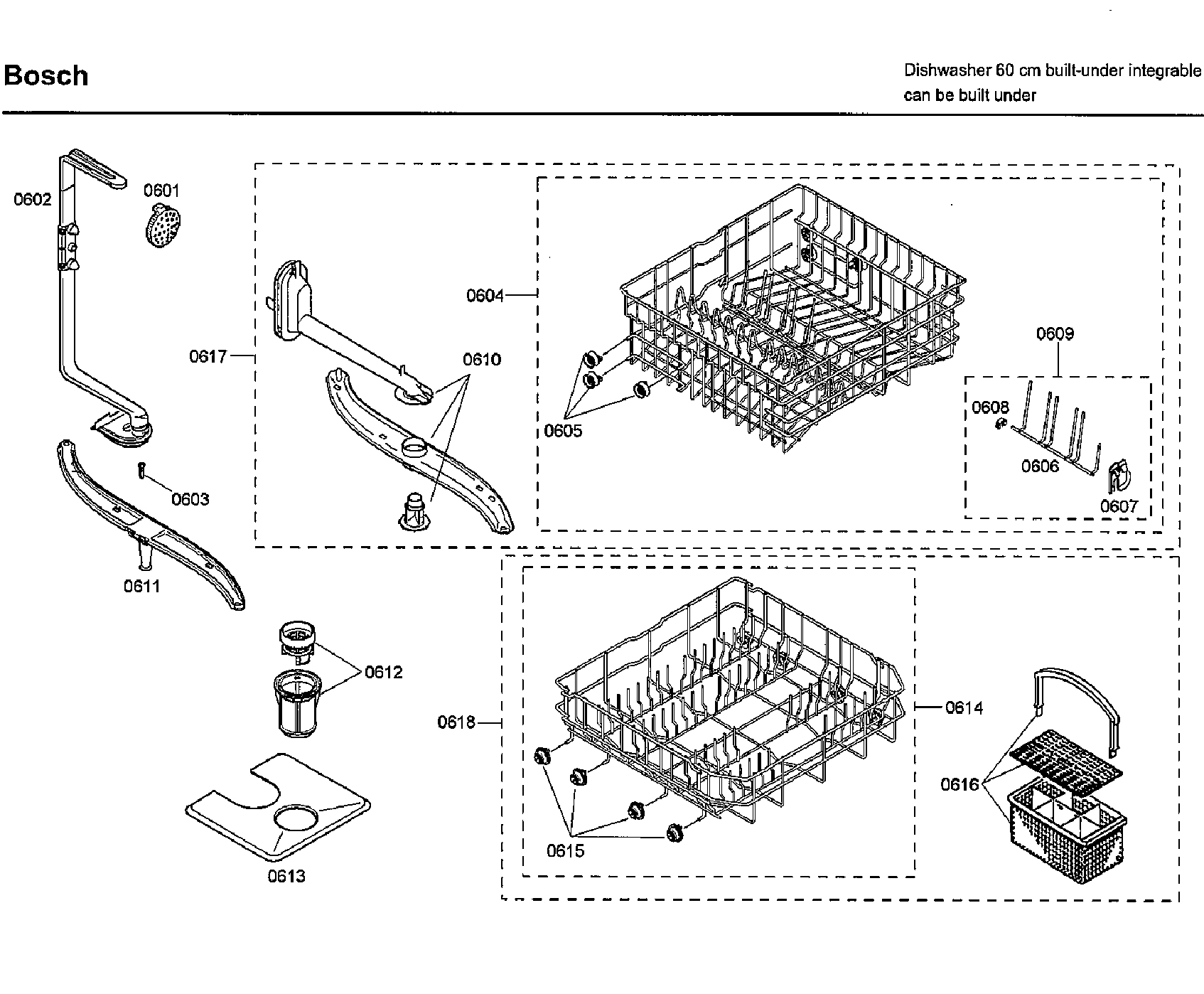 Bosch SHX33A02UC/46 rack diagram