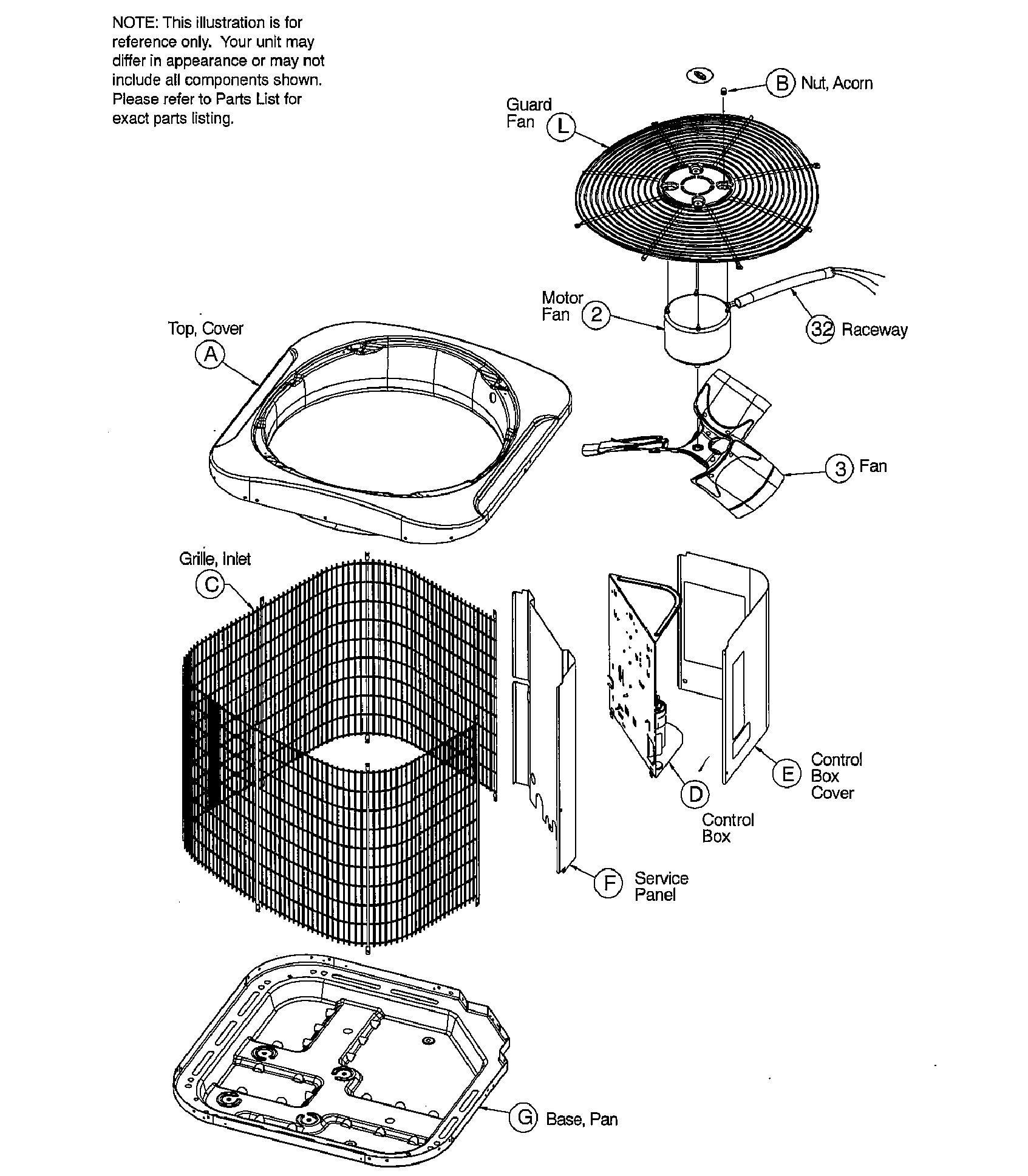 ICP N4H424AKB100 outer parts diagram
