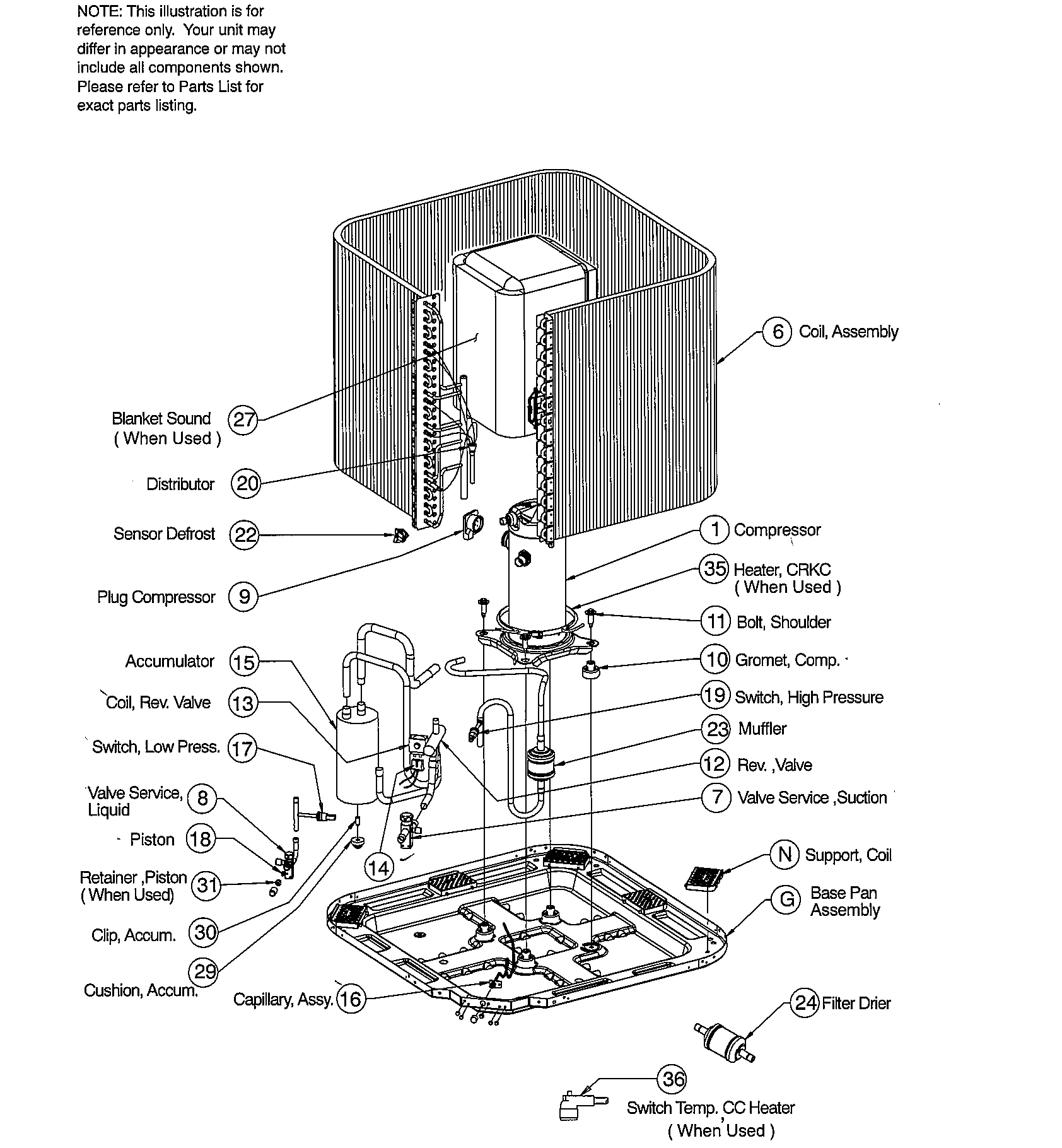 ICP N4H436AKB100 inner parts diagram