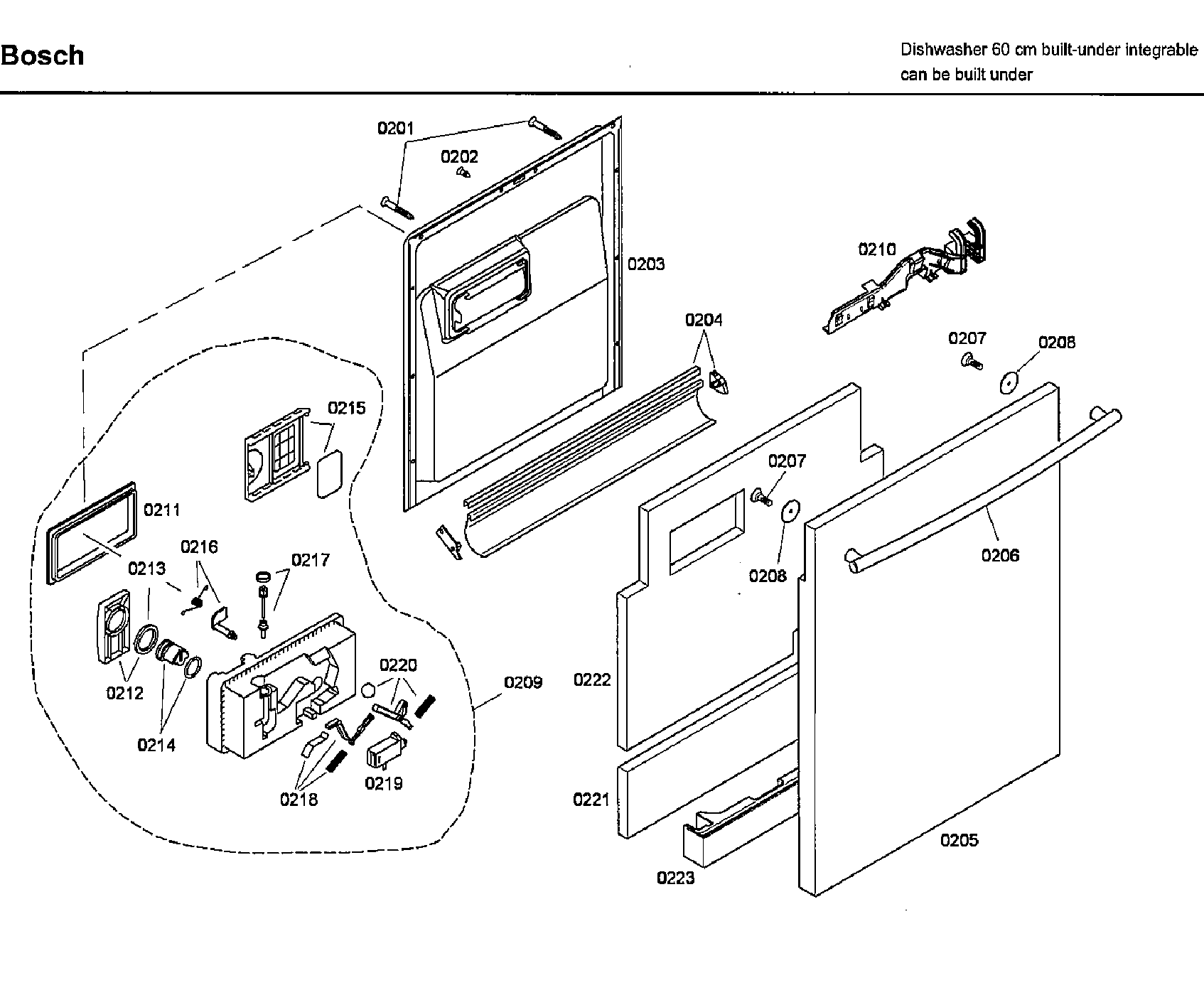 Bosch SHX46L15UC/55 door diagram
