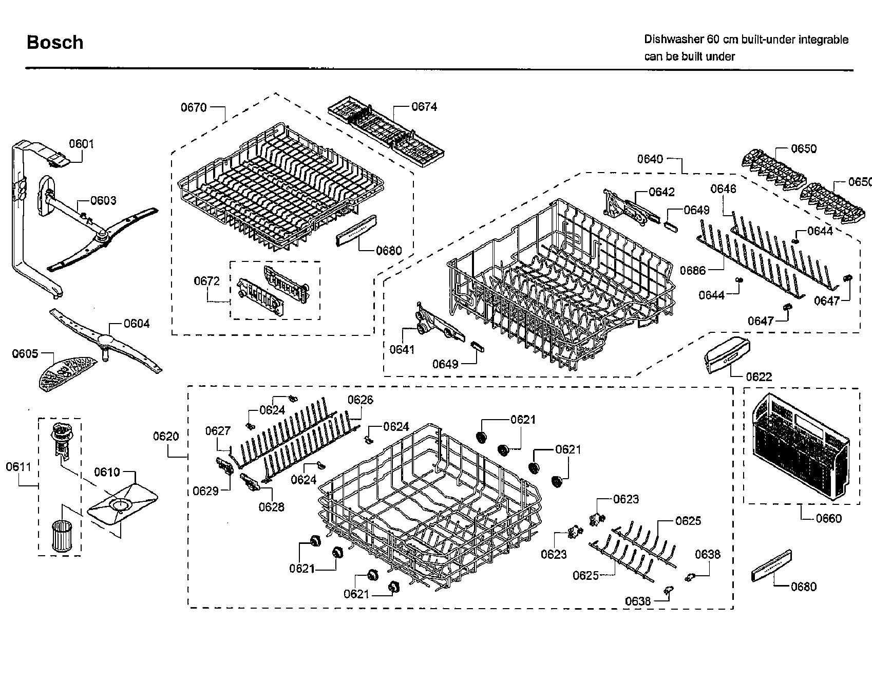 Bosch SHPM98W75N/01 rack asy diagram