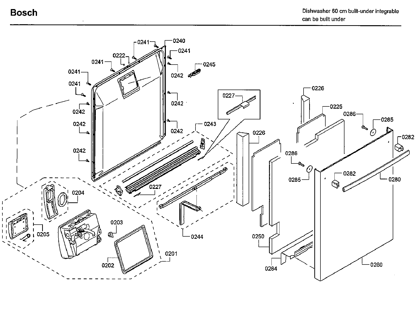 Bosch SHXN8U55UC/09 door diagram
