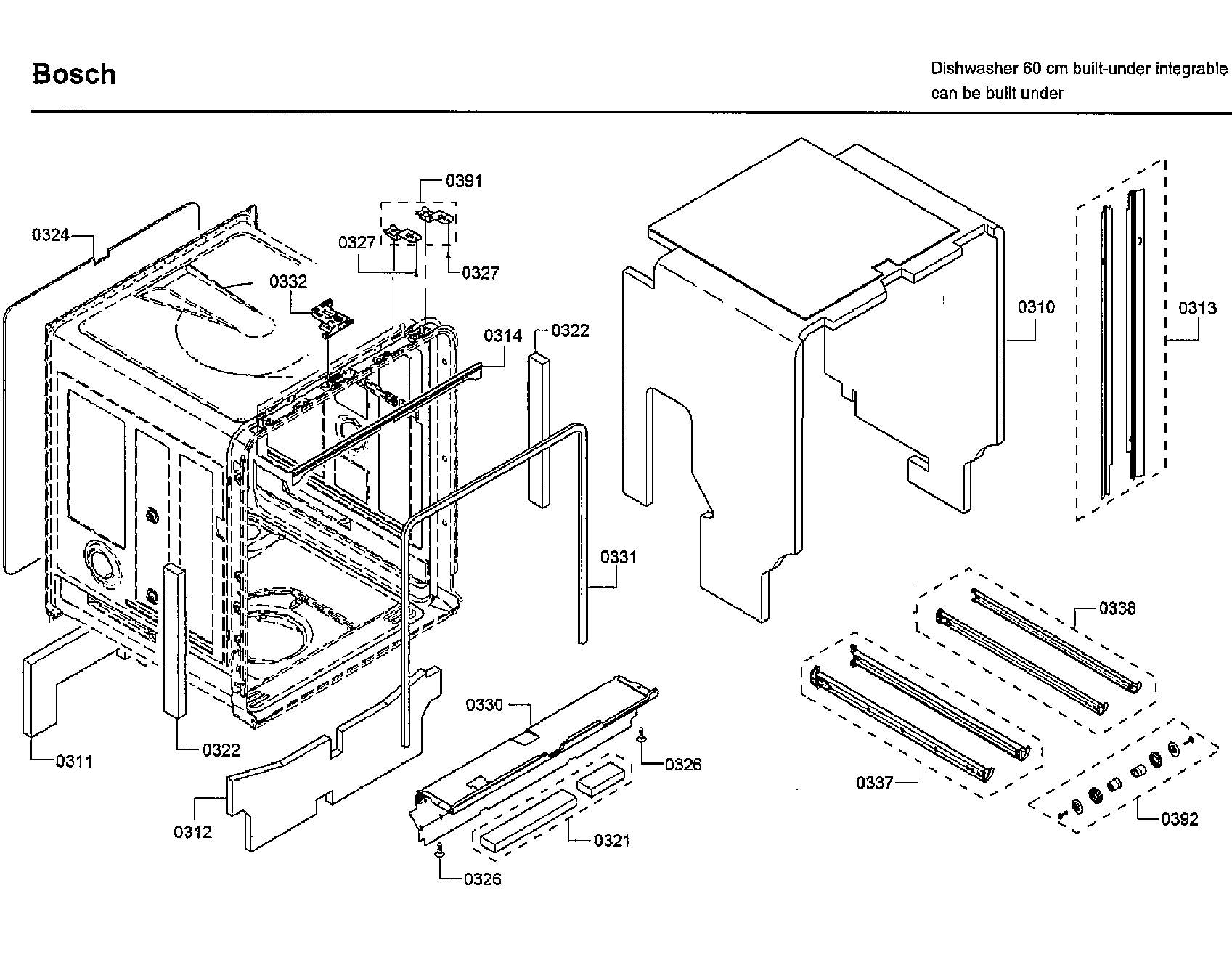 Bosch SHXN8U55UC/09 frame diagram