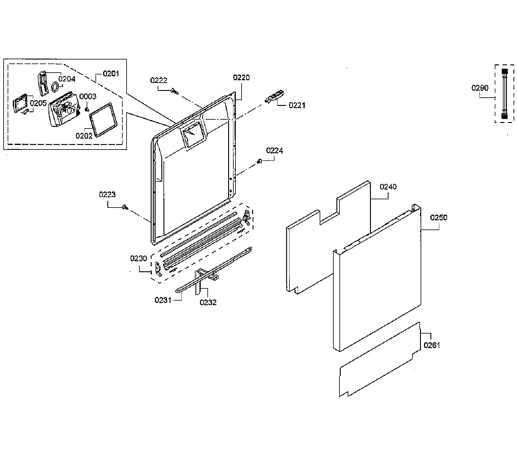 Bosch SHEM78WH5N/30 door asy diagram