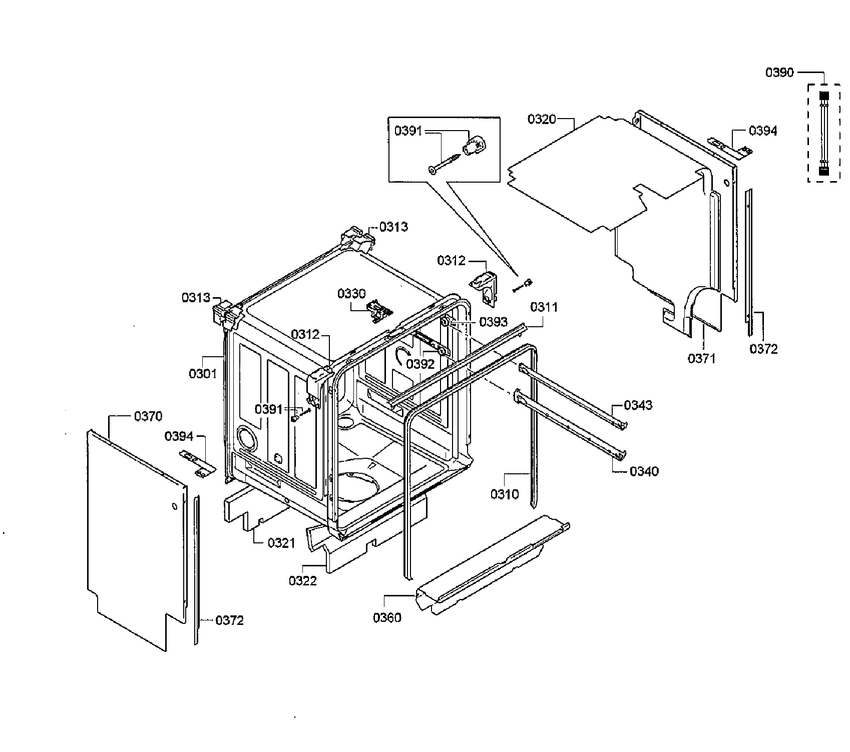 Bosch SHEM78WH5N/30 frame diagram