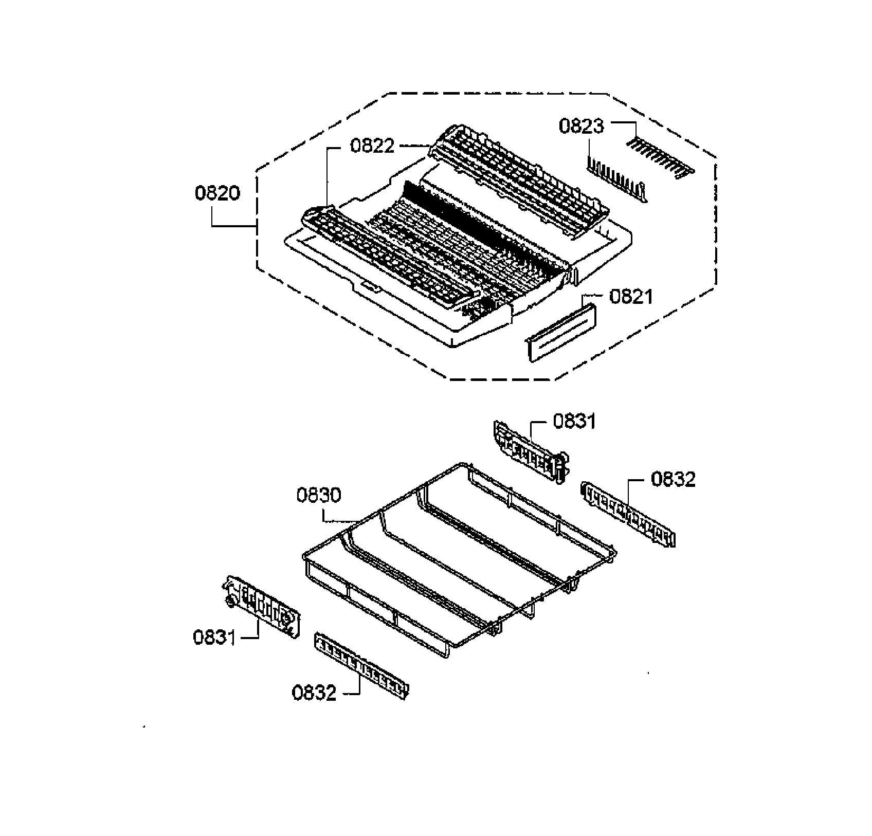 Bosch SHEM78WH5N/30 cutlery drawer diagram