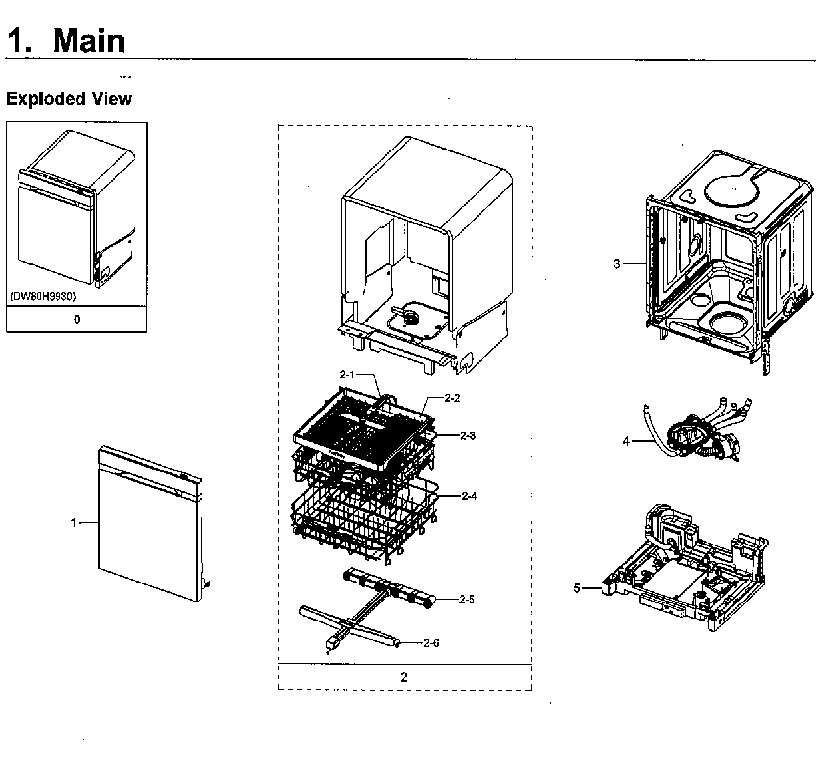 Samsung DW80H9930US/AA-01 main asy diagram