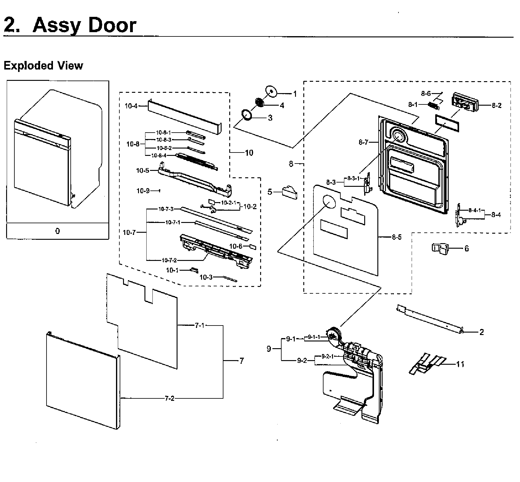 Samsung DW80H9930US/AA-01 door diagram