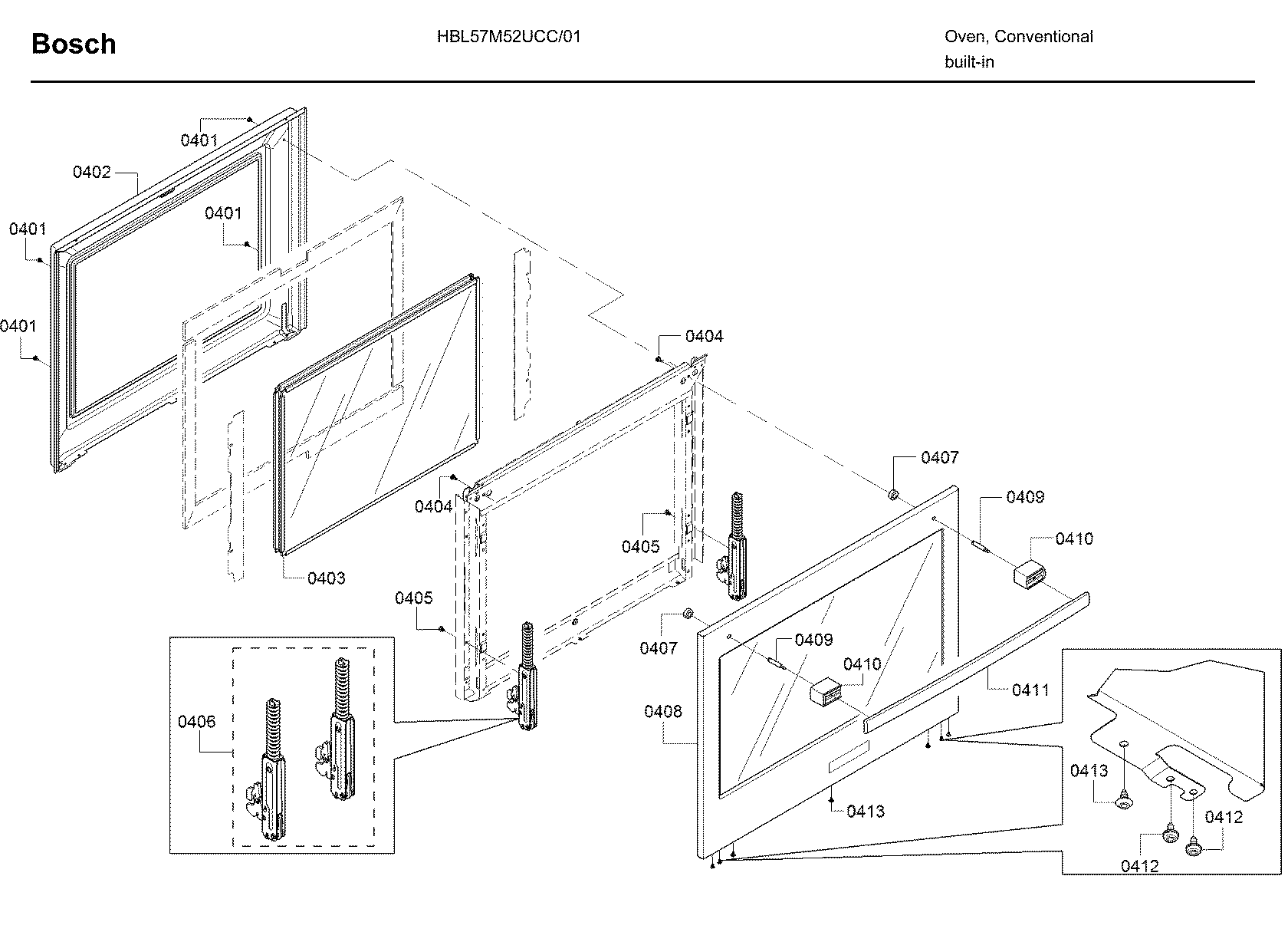 Bosch HBL57M52UC/01 door diagram