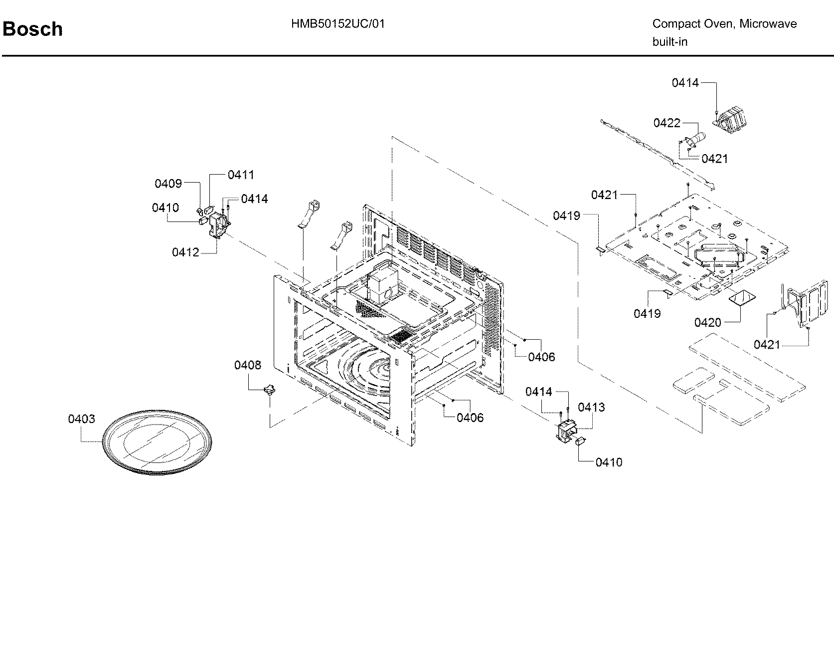 Bosch HBL57M52UC/01 cavity diagram