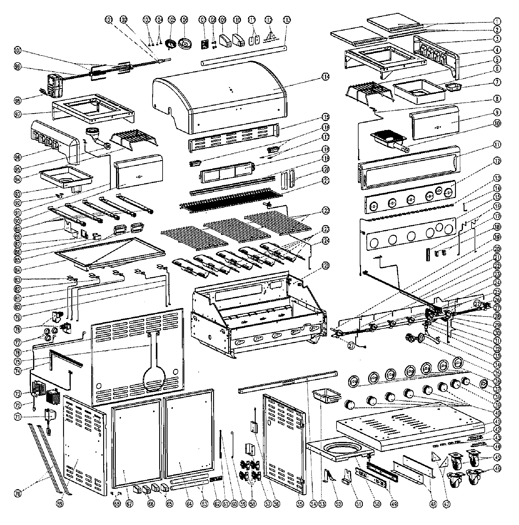 Kenmore Elite 14648591710 gas grill diagram