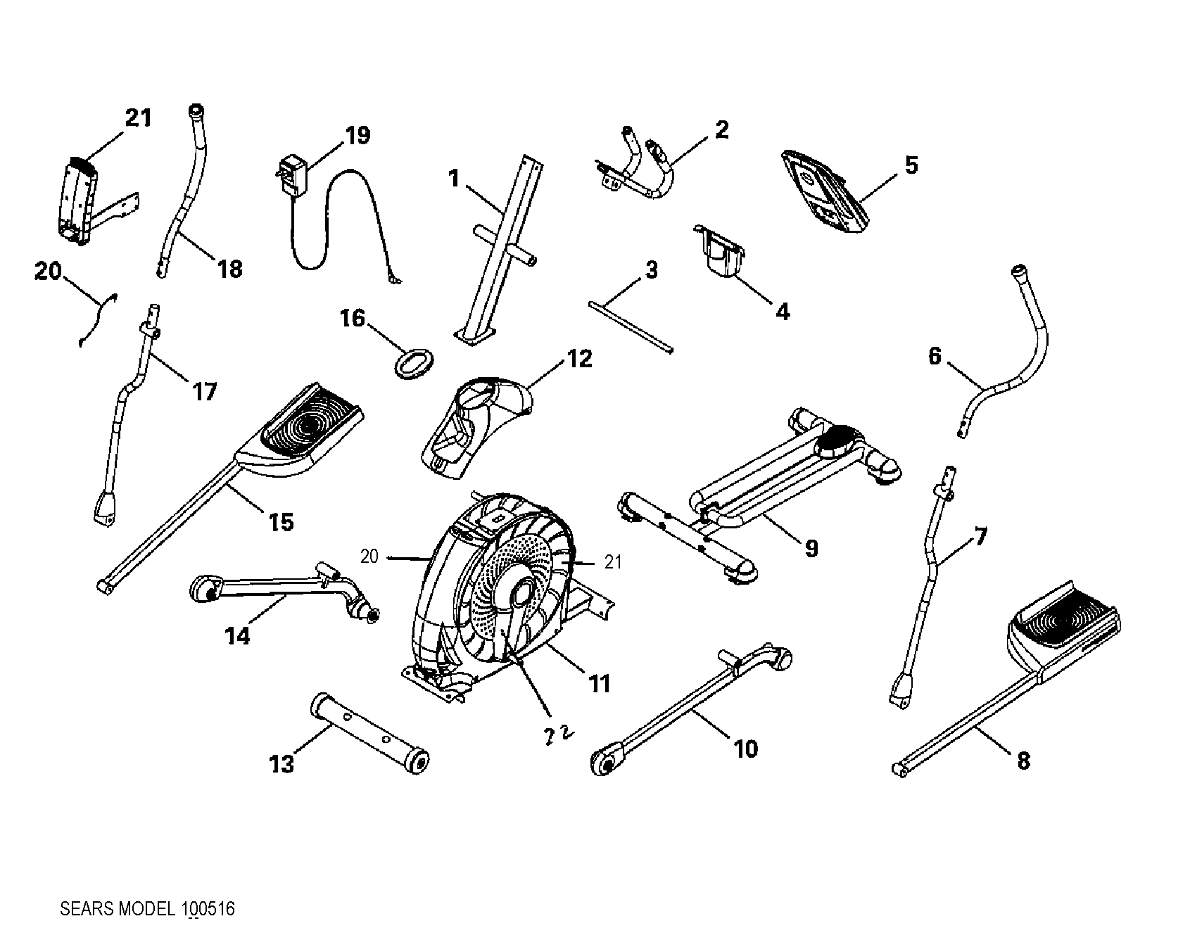 Schwinn SCHWINN 430-2016 elliptical diagram