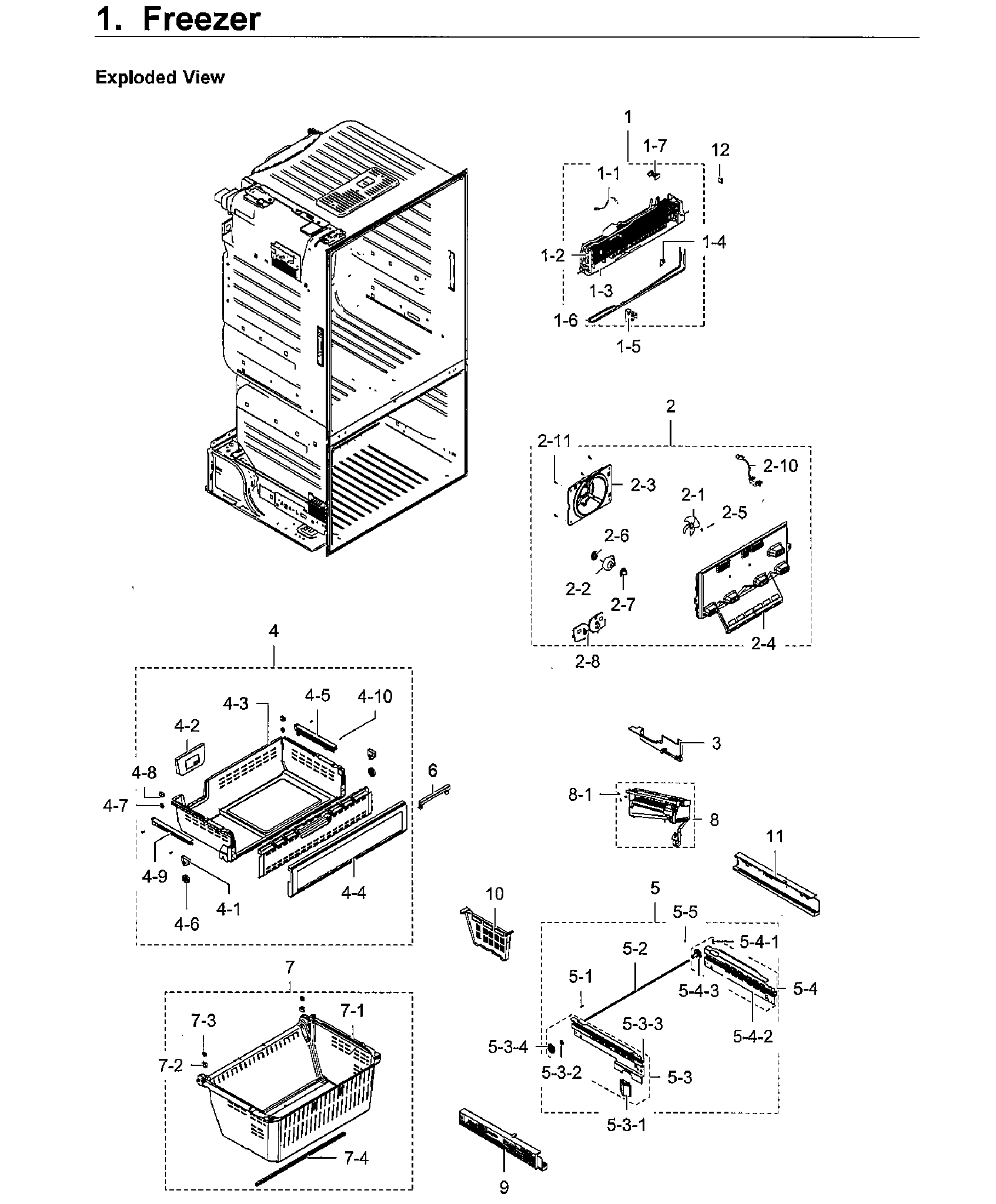 Samsung RF28HFEDBWW/AA-11 freezer / icemaker diagram
