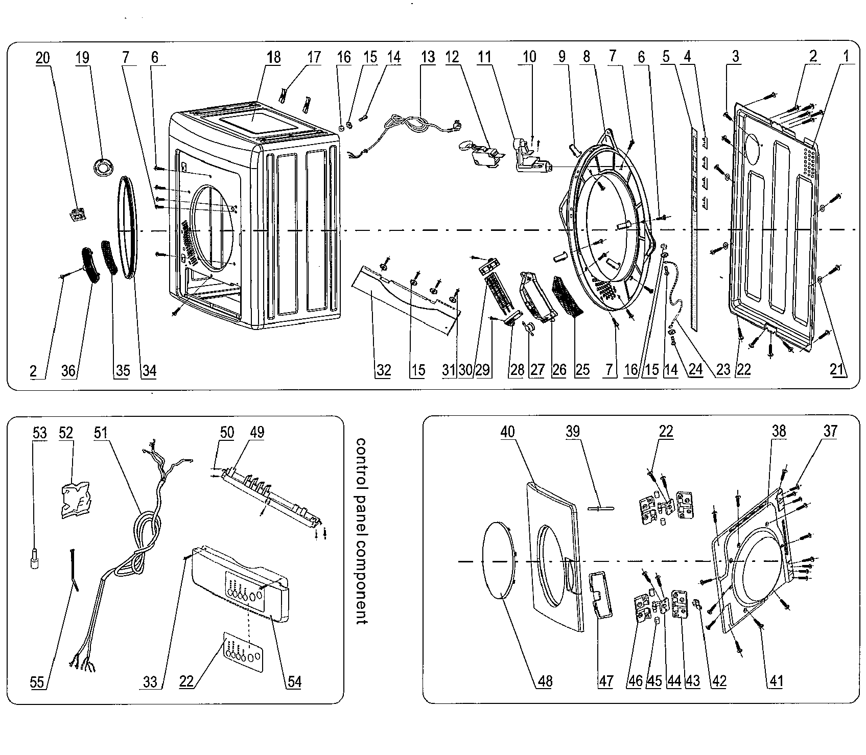 Haier HLP141E-CF06M0E0M00 cabinet parts diagram