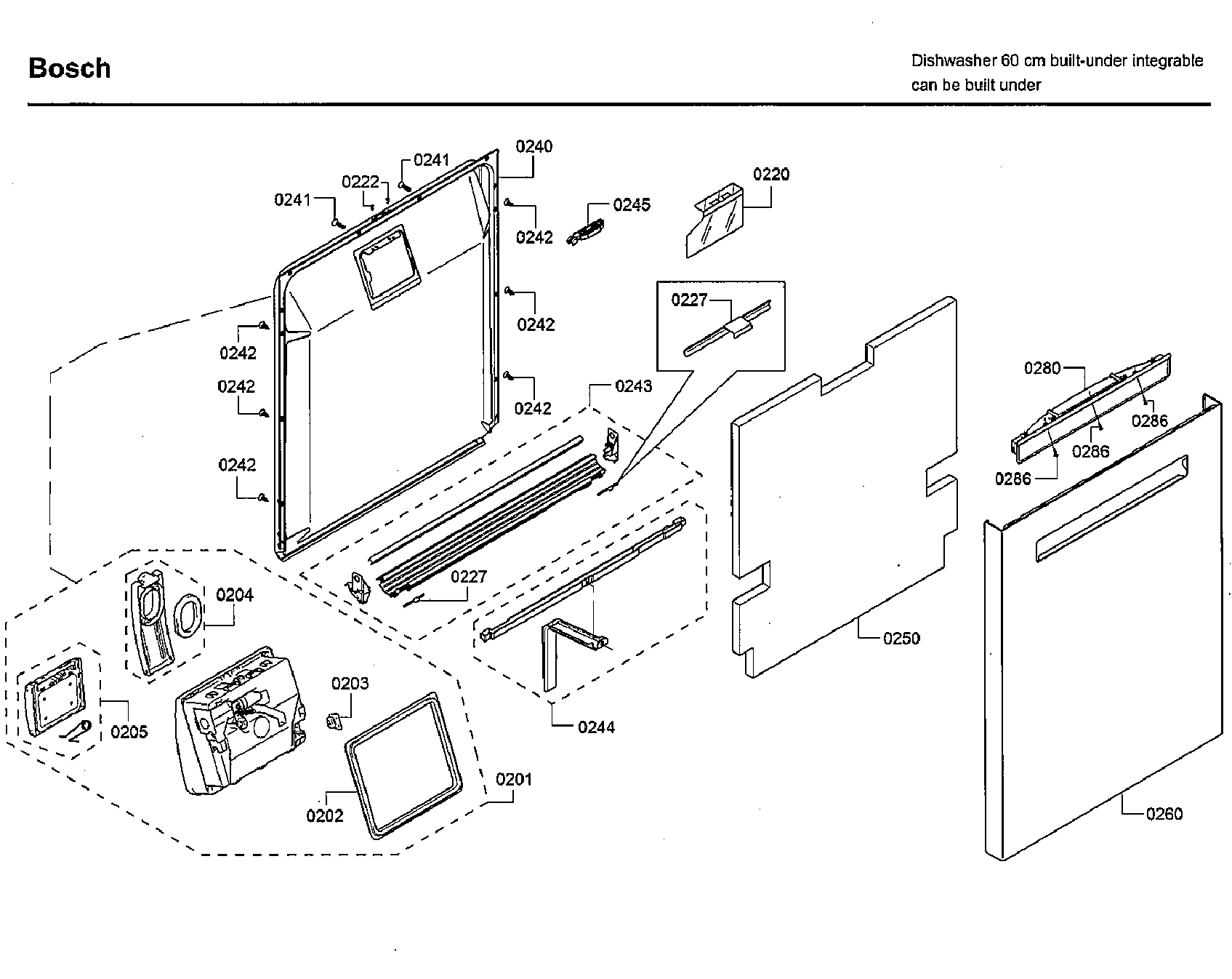 Bosch SHPM65W56N/01 door diagram