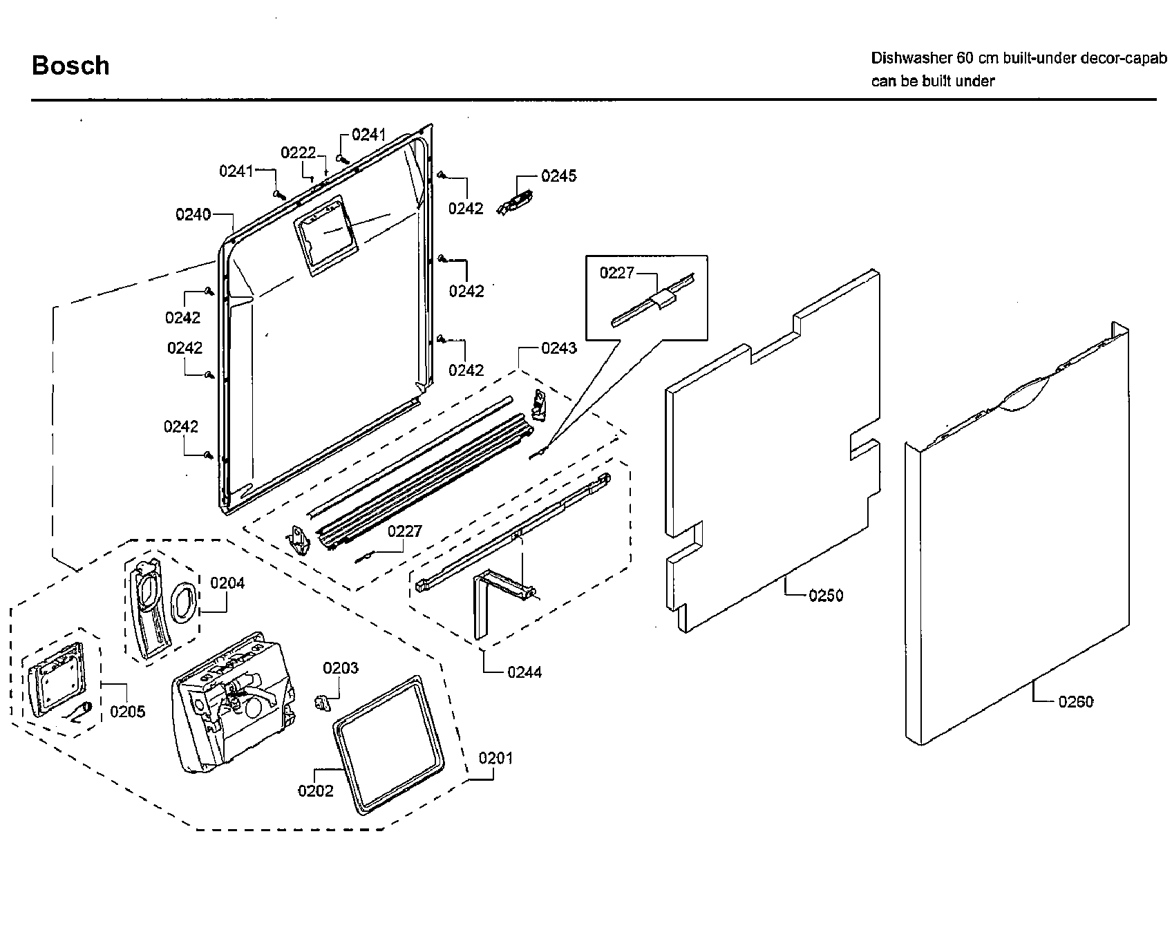 Bosch SHSM63W52N/01 door diagram