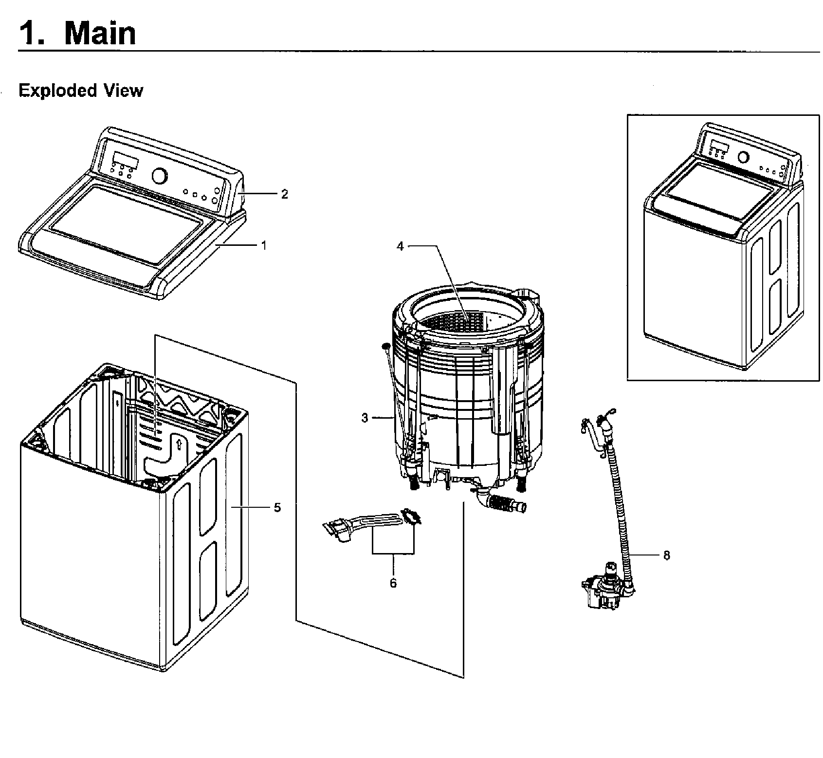 Samsung WA5471ABP/XAA-02 main asy diagram