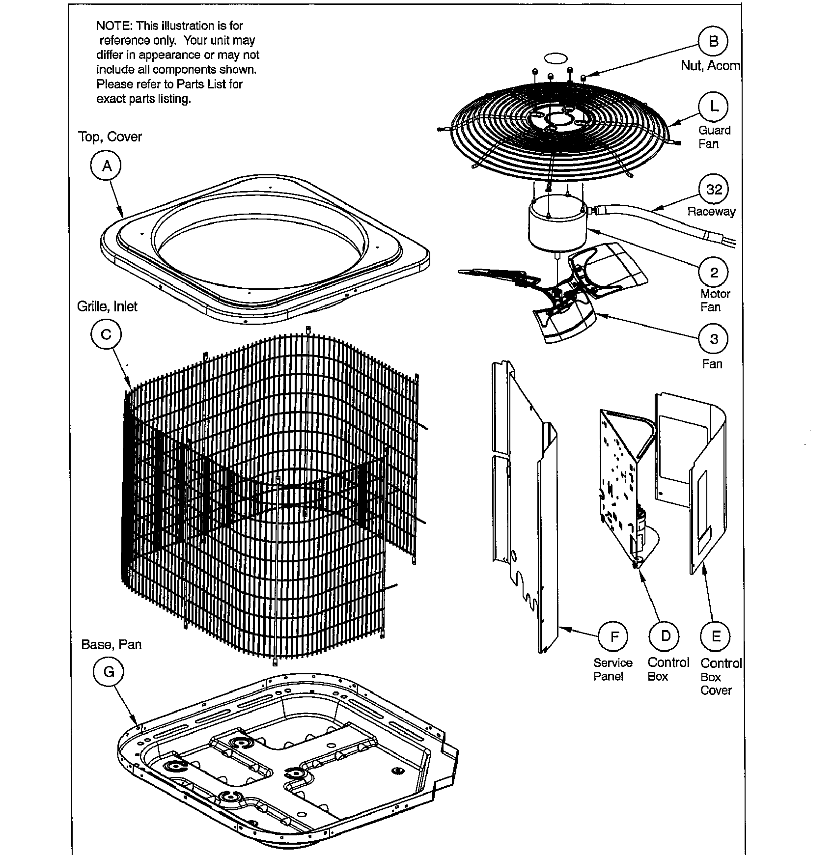 ICP N4H360GHB400 outer parts diagram