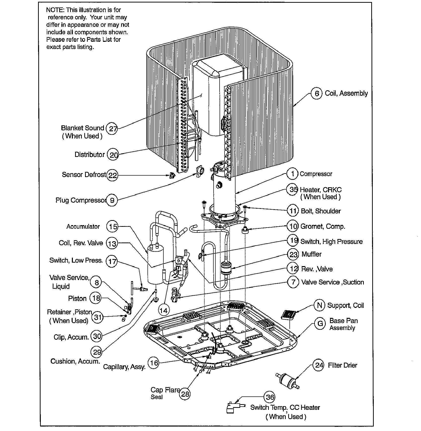 ICP N4H348GLE100 inner parts diagram