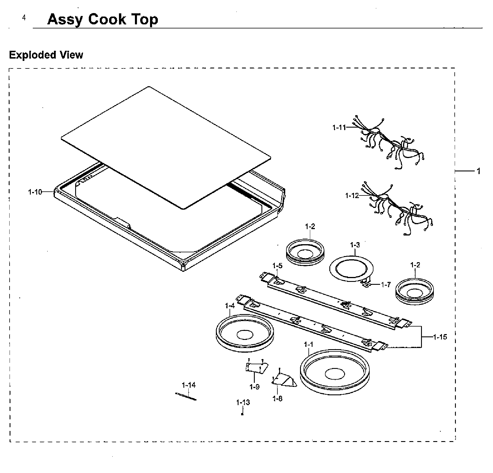 Samsung NE59J7630SS/AA-02 cooktop diagram