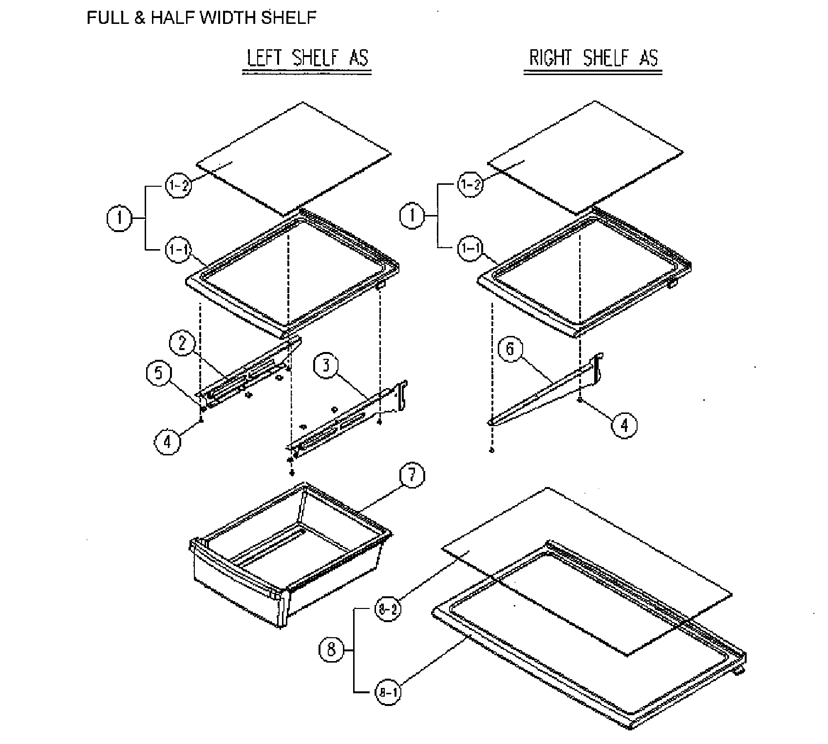 Kenmore 11161212610 shelf diagram