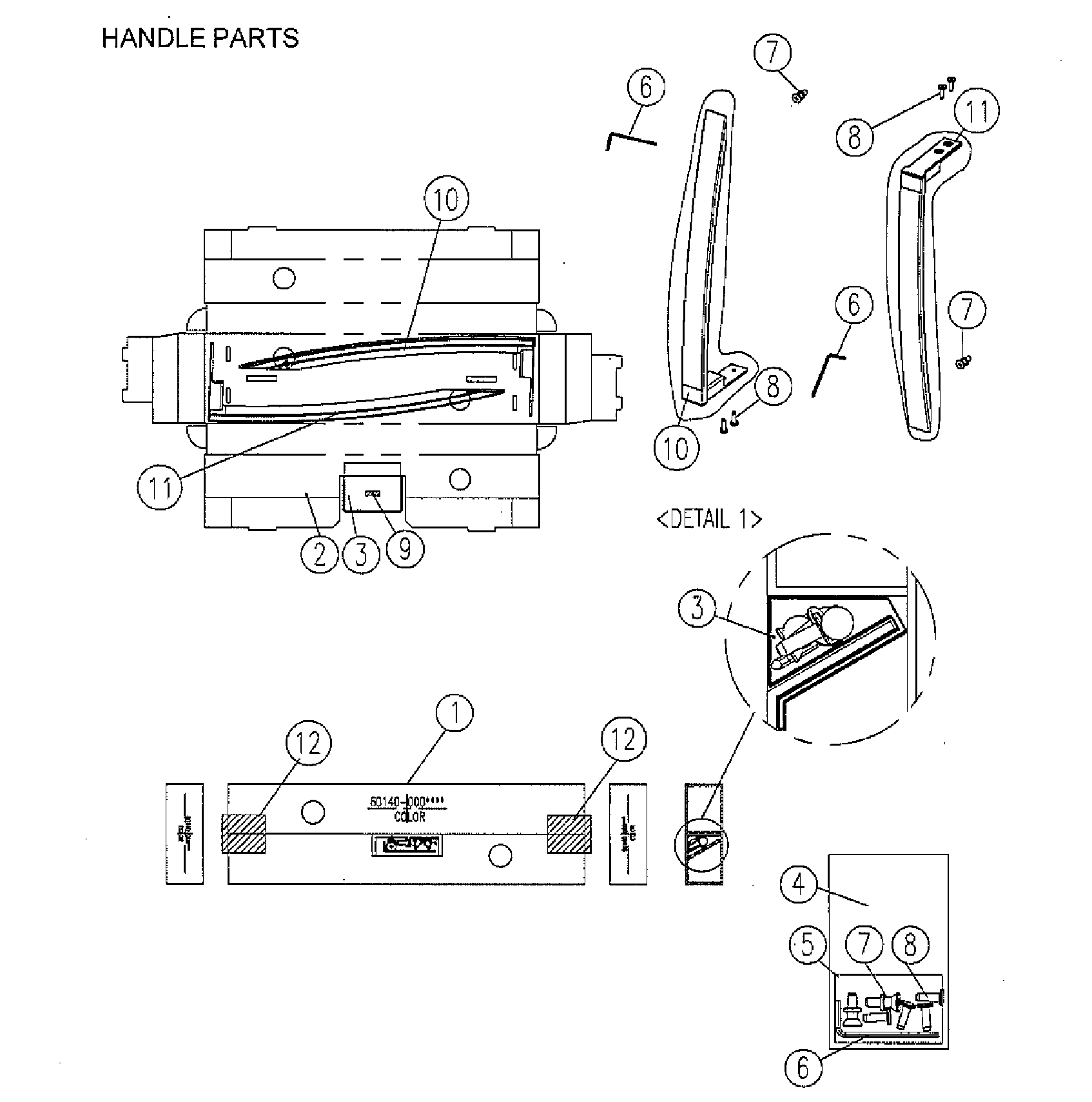 Kenmore 11161212610 handle parts diagram