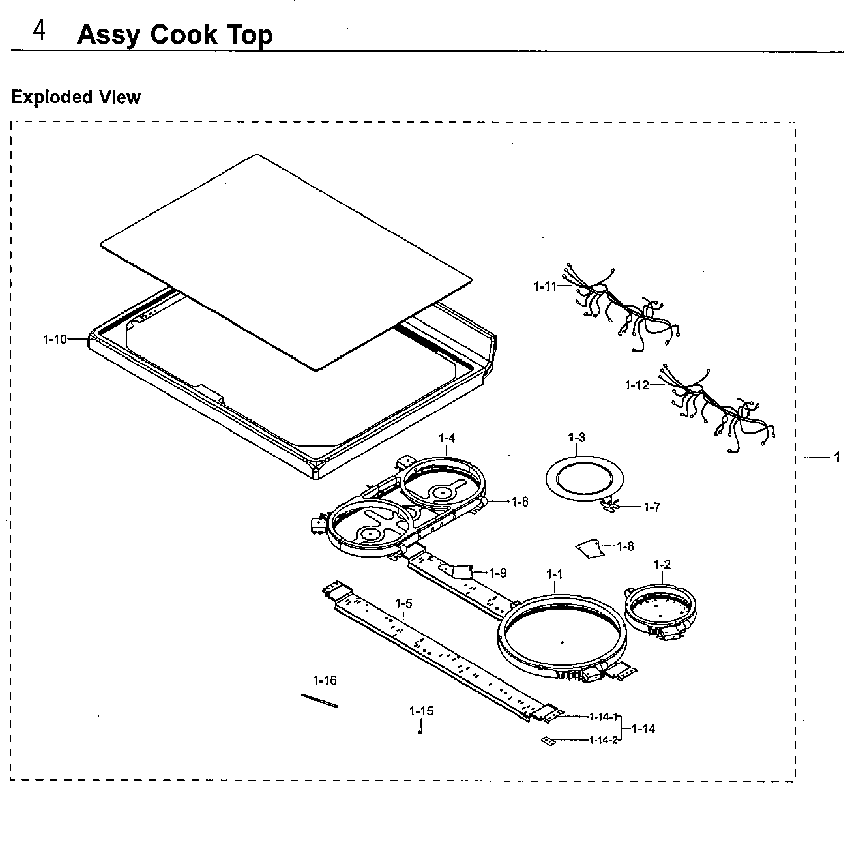 Samsung NE59J7850WG/AA-04 cooktop diagram